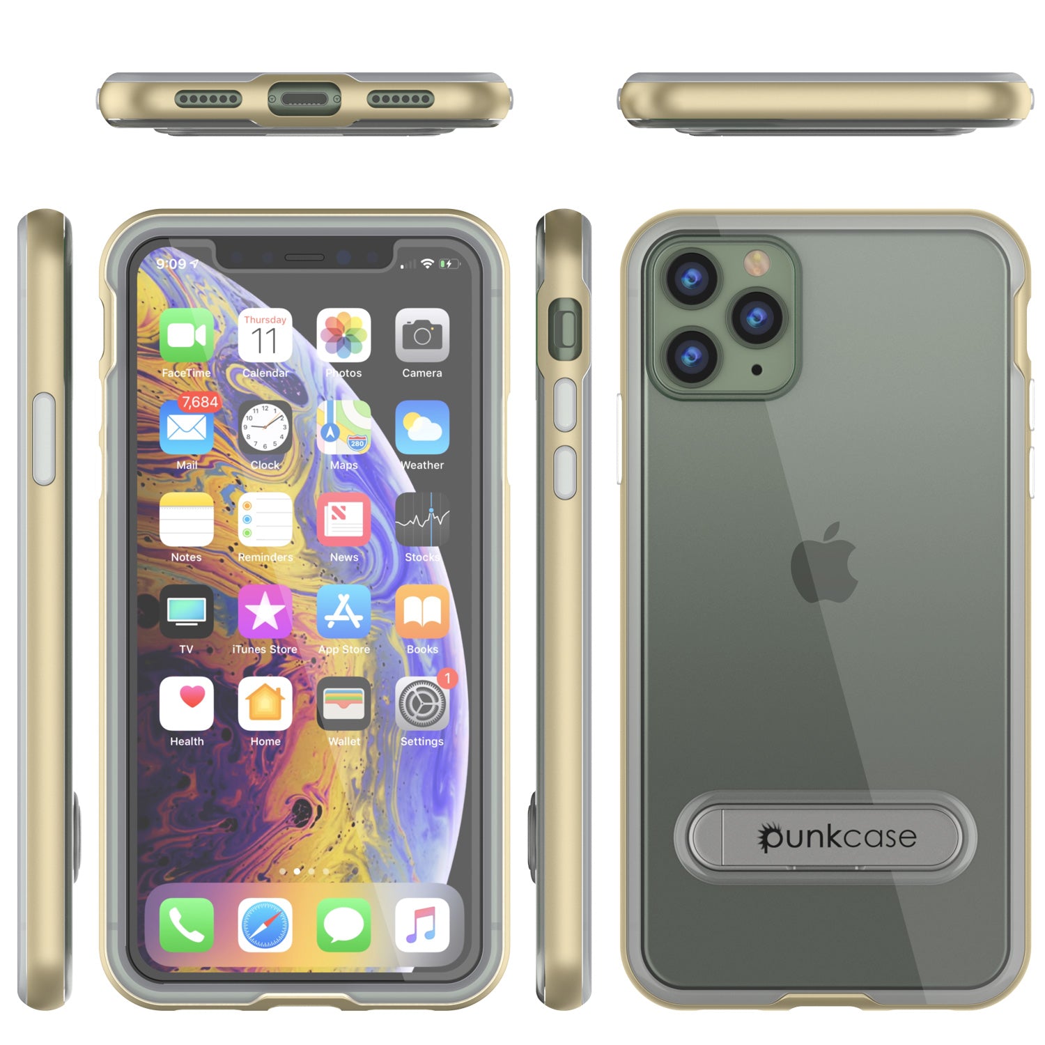 iPhone 11 Pro Case, PUNKcase [LUCID 3.0 Series] [Slim Fit] Armor Cover w/ Integrated Screen Protector [Gold]