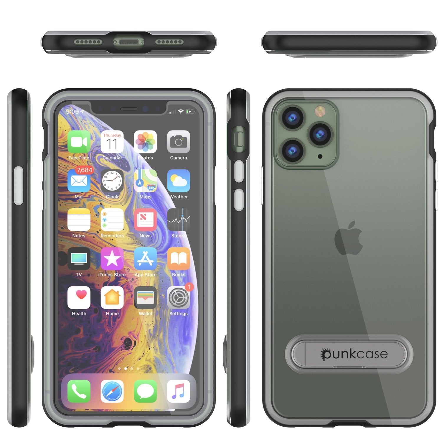 iPhone 12 Pro Case, PUNKcase [LUCID 3.0 Series] [Slim Fit] Protective Cover w/ Integrated Screen Protector [Black]