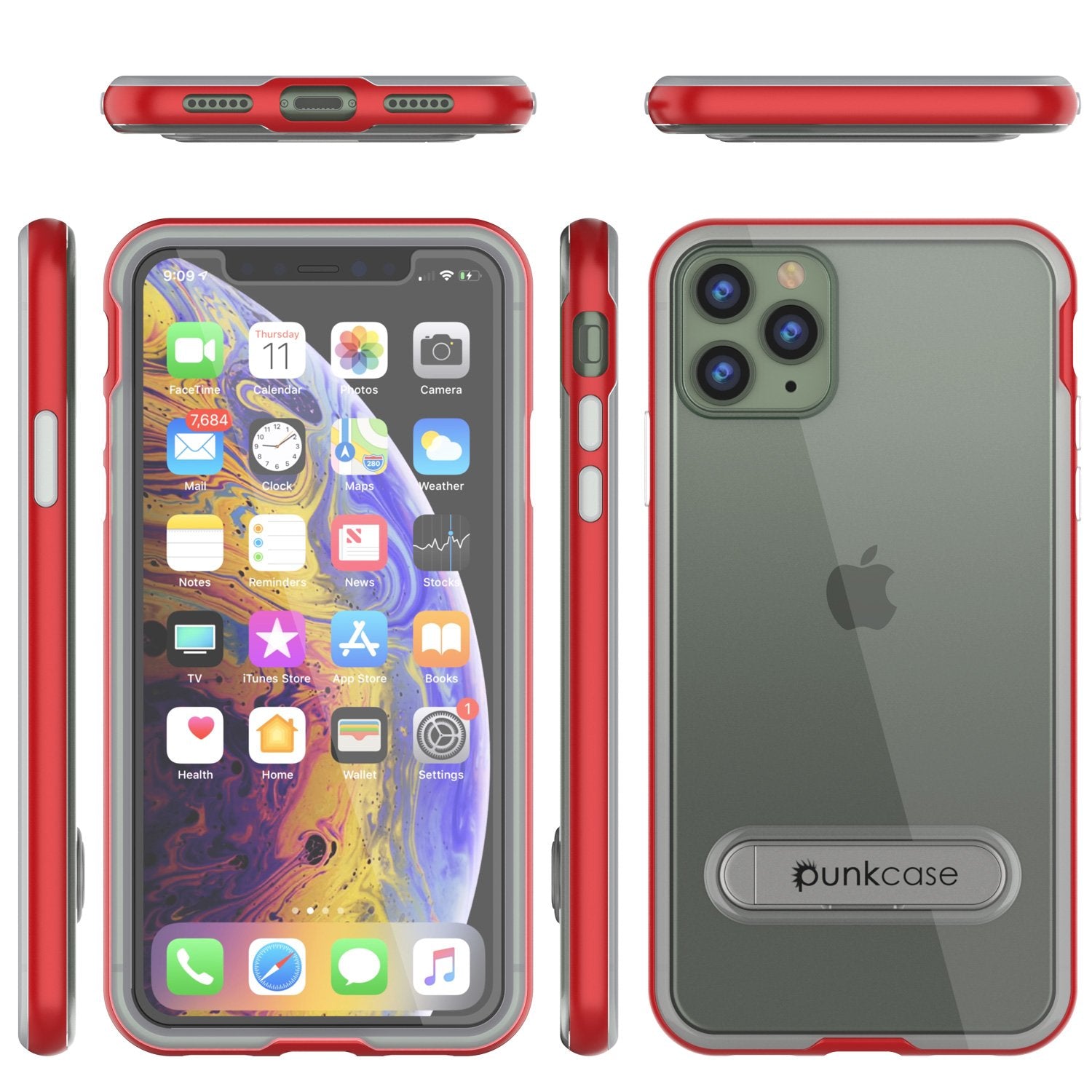 iPhone 12 Pro Case, PUNKcase [LUCID 3.0 Series] [Slim Fit] Protective Cover w/ Integrated Screen Protector [Red]
