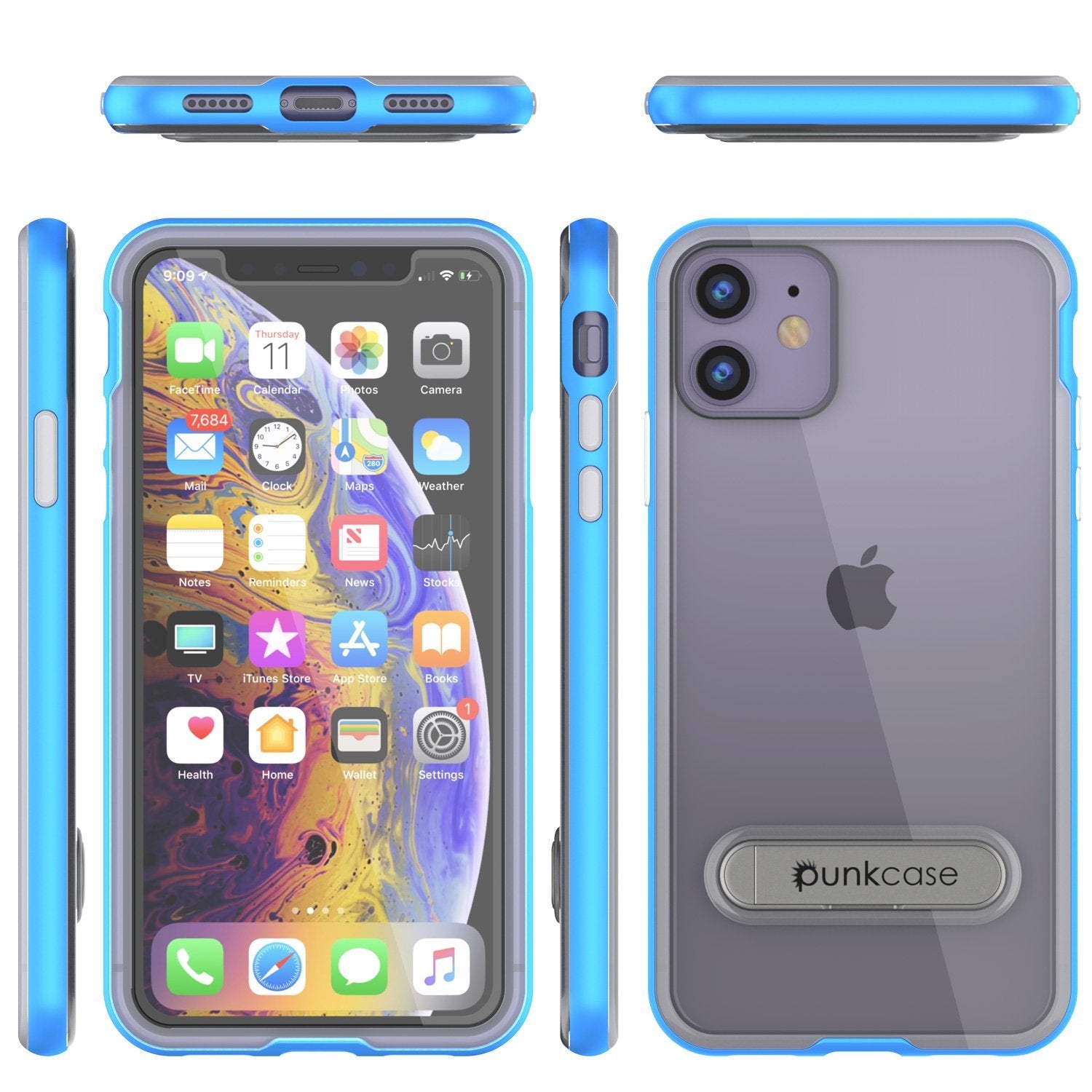 iPhone 12 Case, PUNKcase [LUCID 3.0 Series] [Slim Fit] Protective Cover w/ Integrated Screen Protector [Blue]