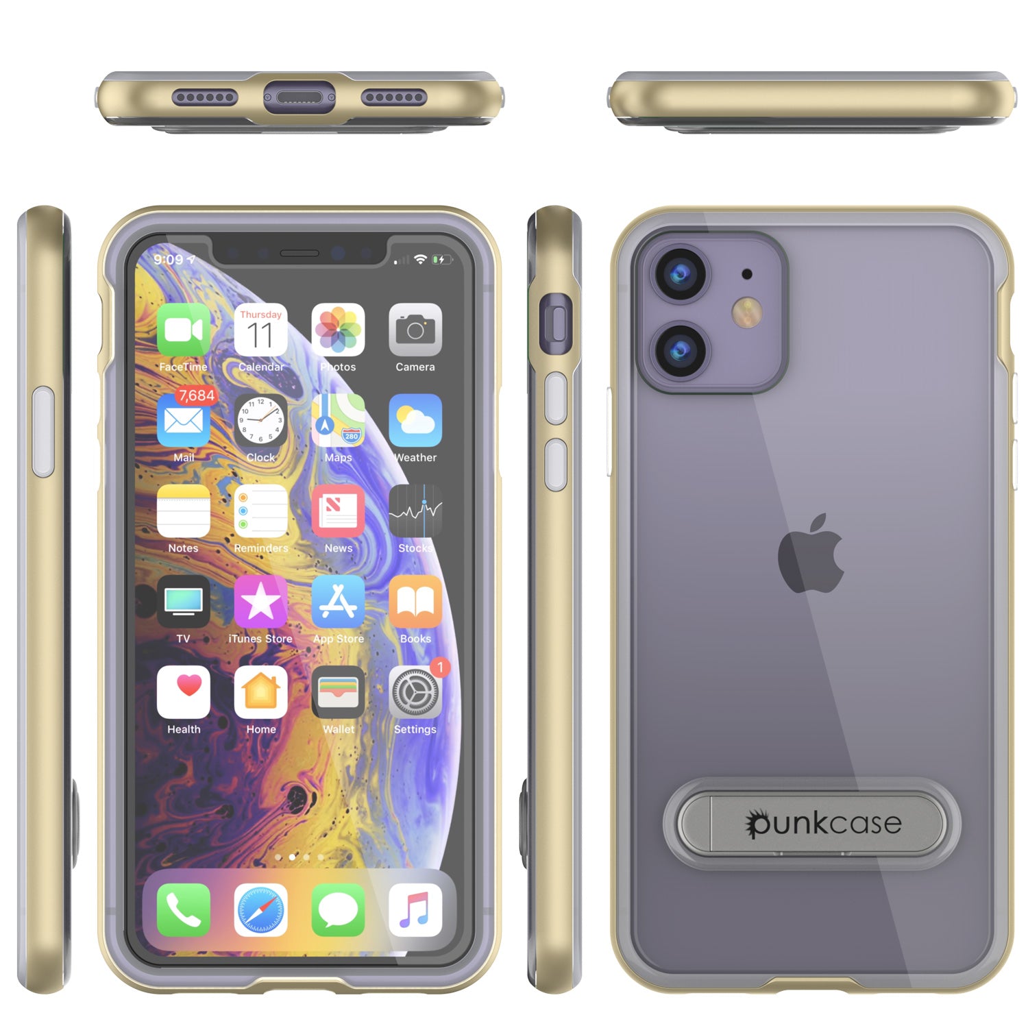 iPhone 11 Case, PUNKcase [LUCID 3.0 Series] [Slim Fit] Armor Cover w/ Integrated Screen Protector [Gold]