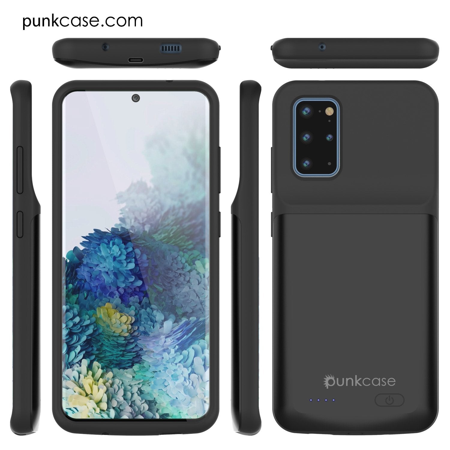 PunkJuice S20+ Plus Battery Case All Black - Fast Charging Power Juice Bank with 6000mAh