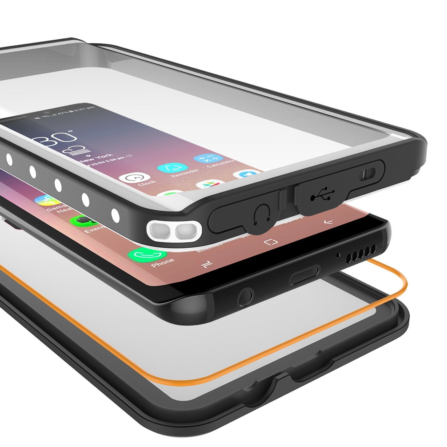 Galaxy S9 Plus Waterproof Case, Punkcase StudStar White Thin 6.6ft ft