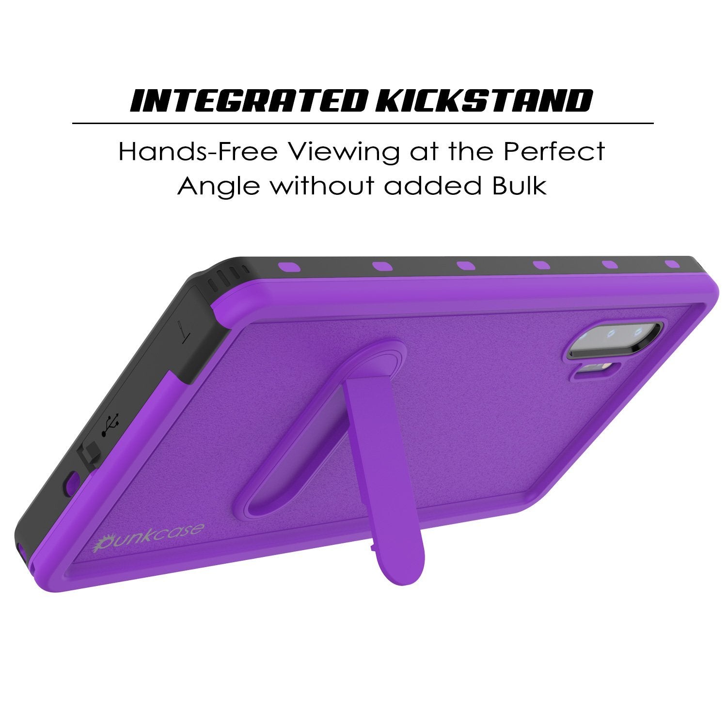 PunkCase Galaxy Note 10+ Plus Waterproof Case, [KickStud Series] Armor Cover [Purple]