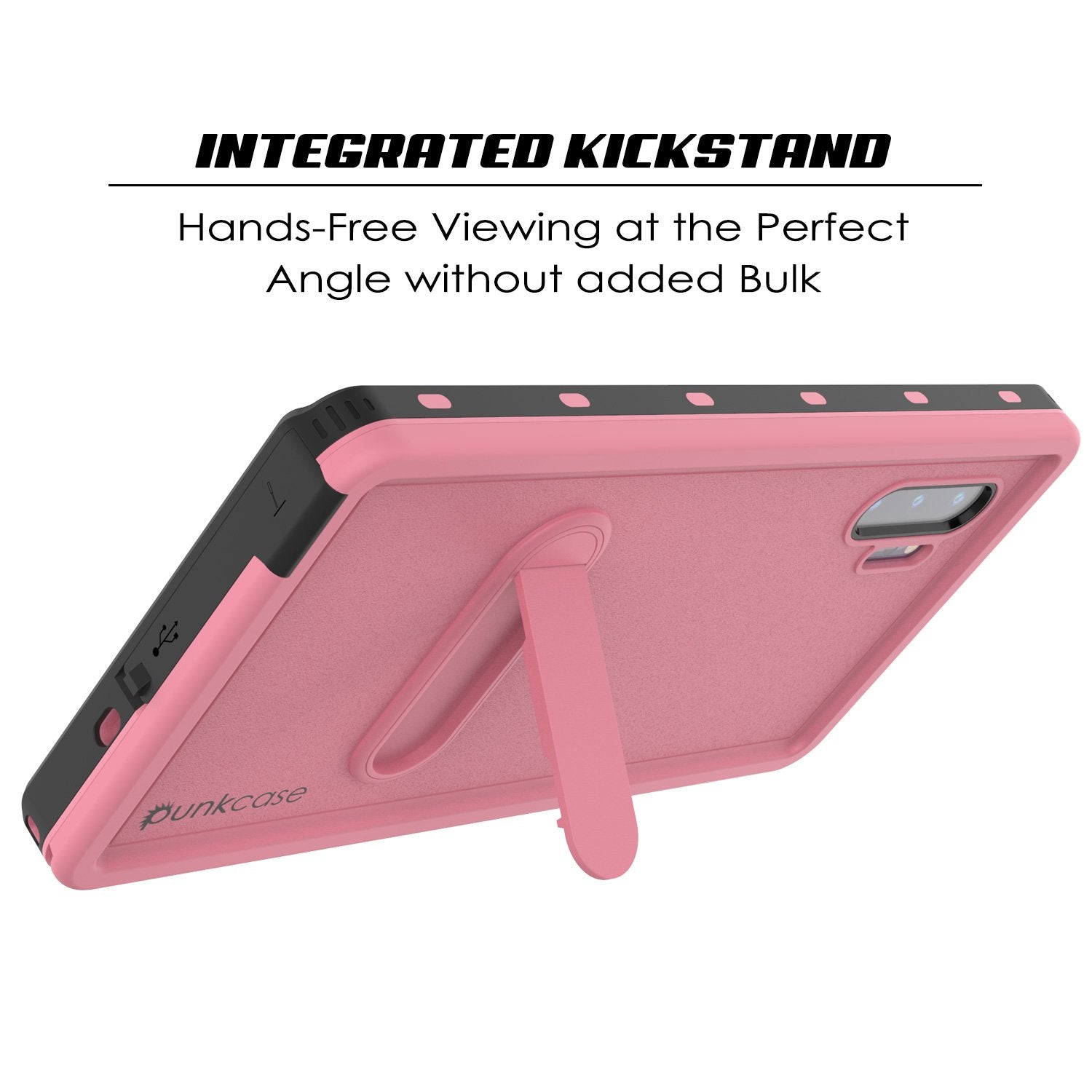 PunkCase Galaxy Note 10 Waterproof Case, [KickStud Series] Armor Cover [Pink]
