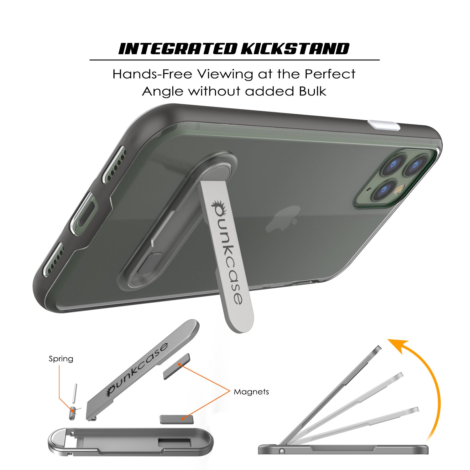 iPhone 11 Pro Max Case, PUNKcase [LUCID 3.0 Series] [Slim Fit] Armor Cover w/ Integrated Screen Protector [Grey]