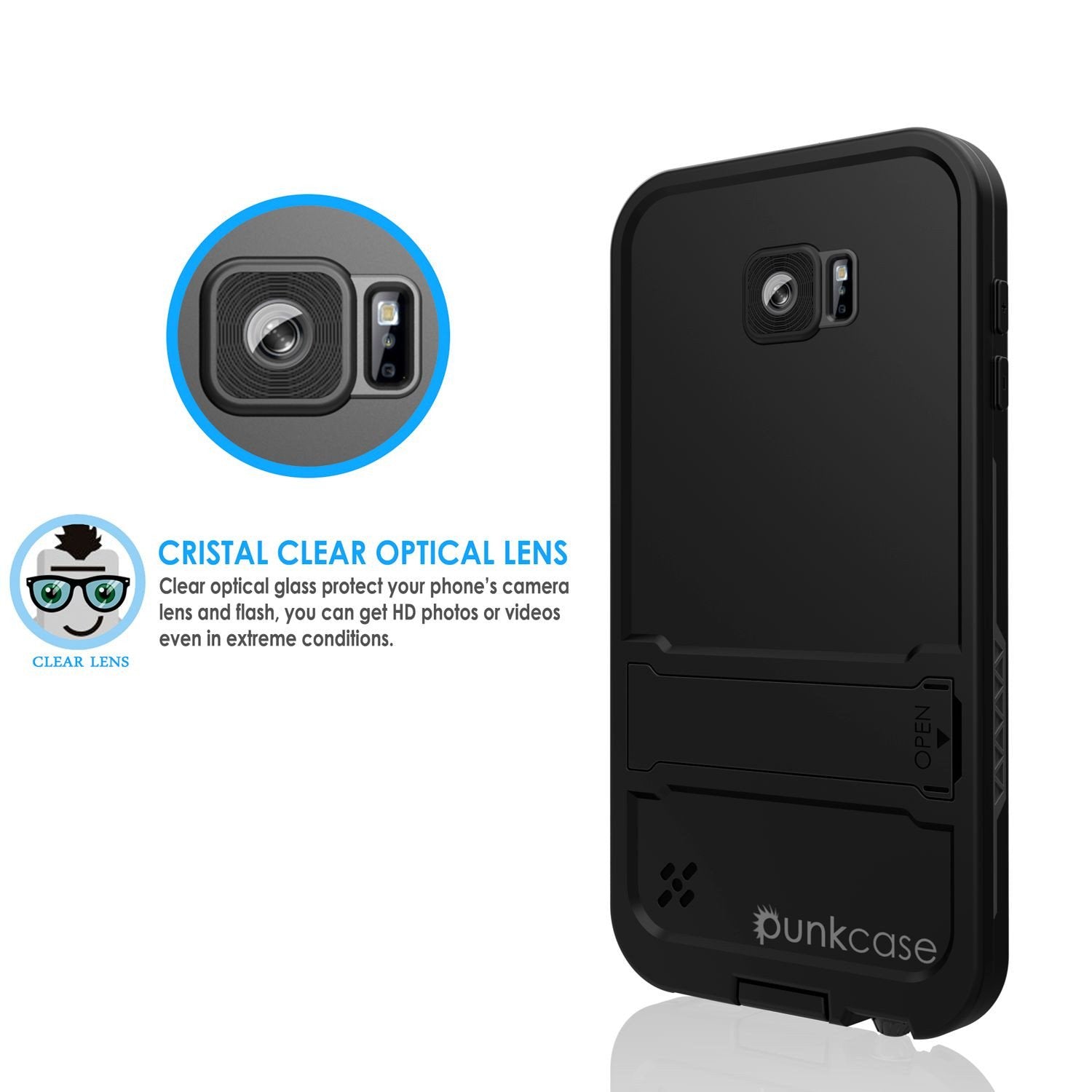 Galaxy S6 Waterproof Case, Punkcase SpikeStar Black Water/Shock/Dirt/Snow Proof | Lifetime Warranty