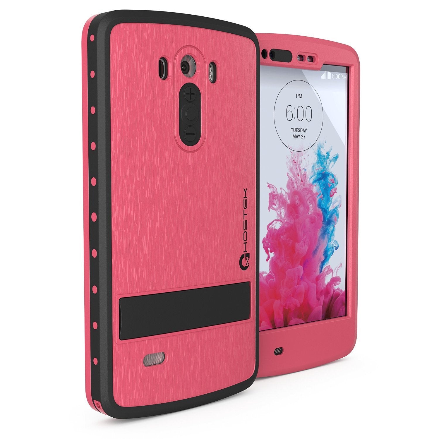 LG G3 Waterproof Case, Ghostek Atomic Pink W/ Attached Screen Protector Slim Fitted  LG G3