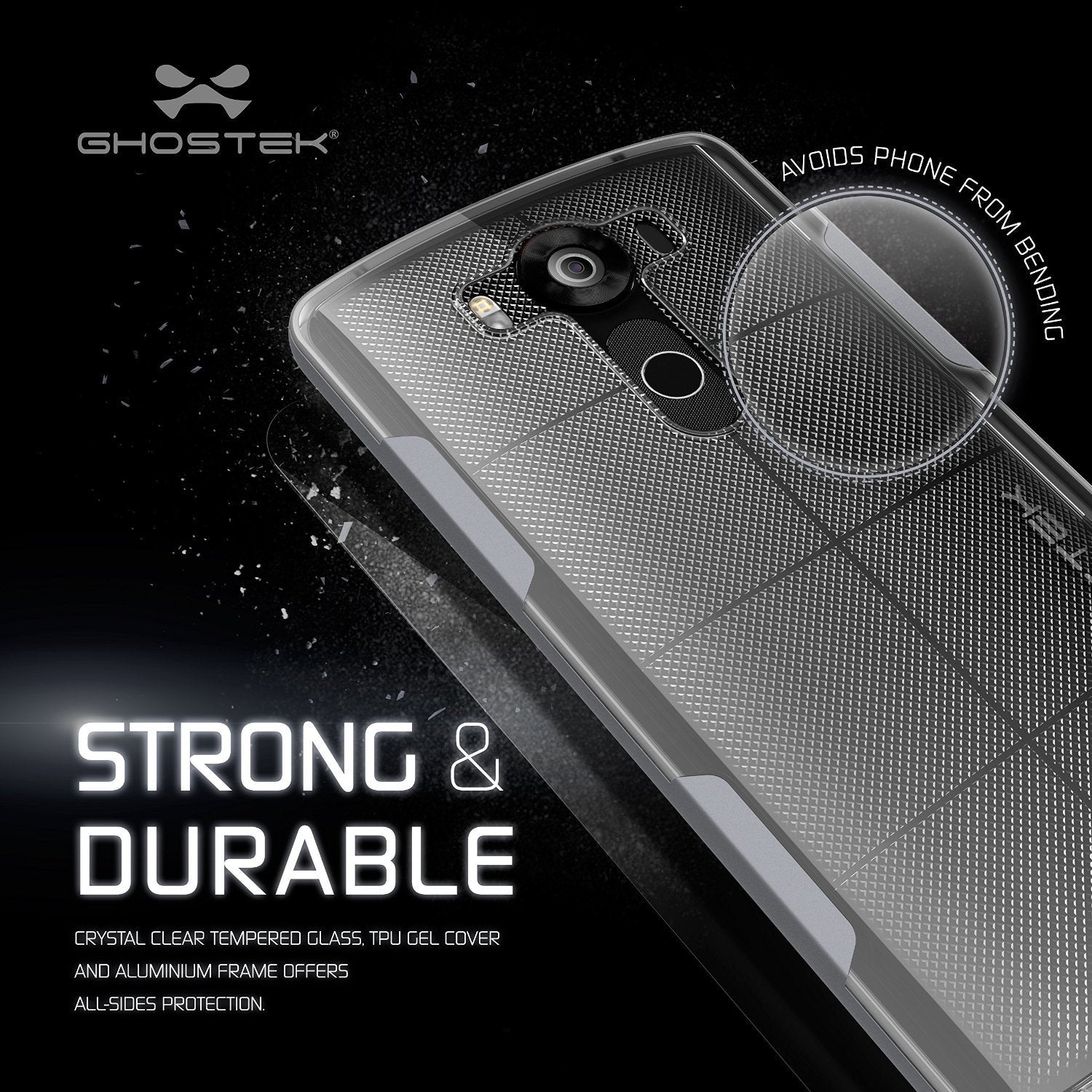 LG V10 Case, Ghostek® Cloak Silver Slim Hybrid Impact Armor Cover | Lifetime Warranty Exchange