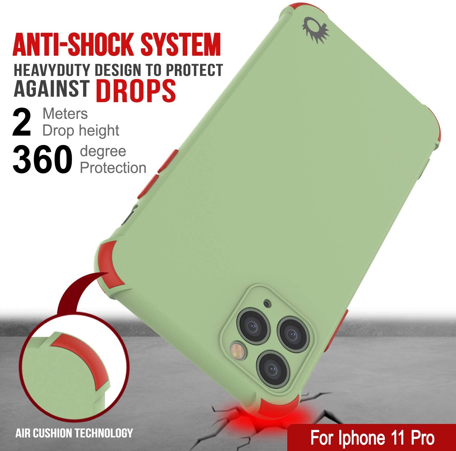 Punkcase Protective & Lightweight TPU Case [Sunshine Series] for iPhone 11 Pro [Light Green]