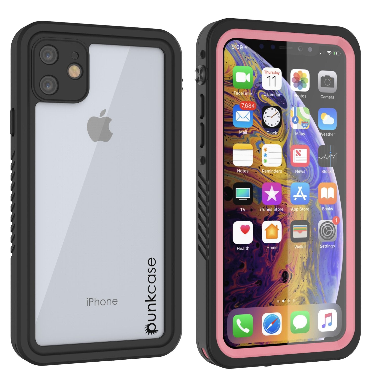 iPhone 11 Waterproof Case, Punkcase [Extreme Series] Armor Cover W/ Built In Screen Protector [Pink]
