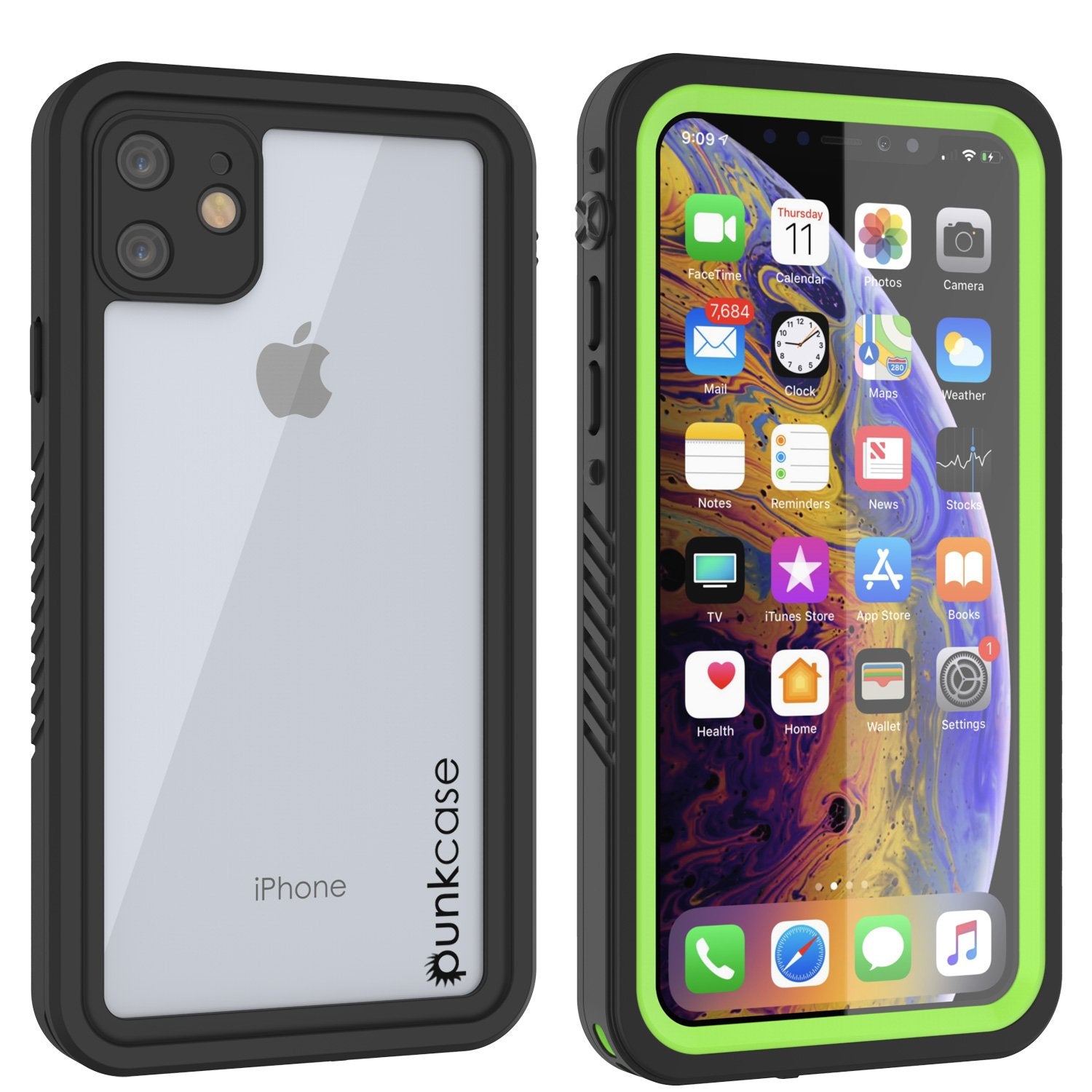 iPhone 11 Waterproof Case, Punkcase [Extreme Series] Armor Cover W/ Built In Screen Protector [Light Green]