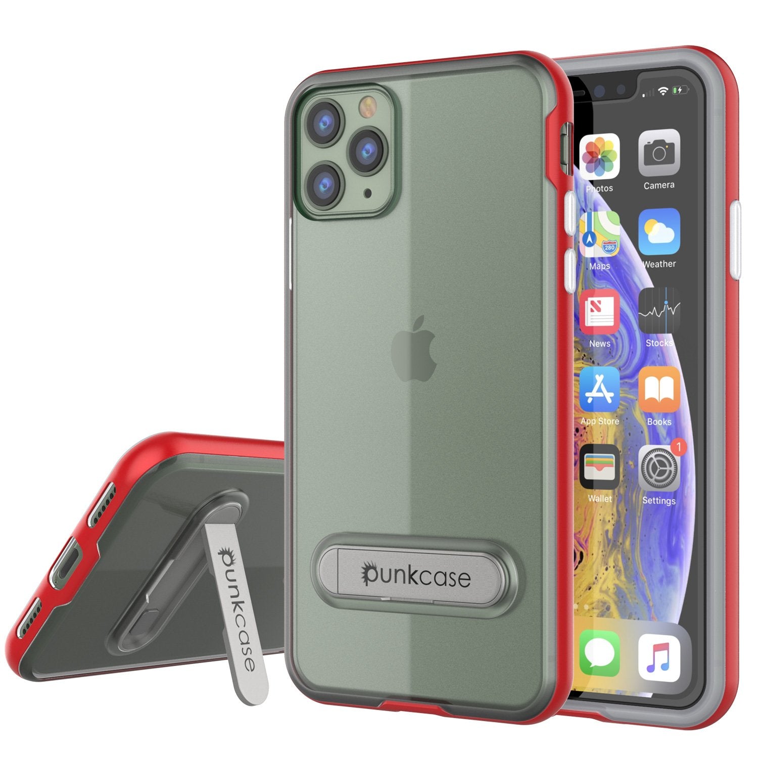 iPhone 12 Pro Max Case, PUNKcase [LUCID 3.0 Series] [Slim Fit] Protective Cover w/ Integrated Screen Protector [Red]