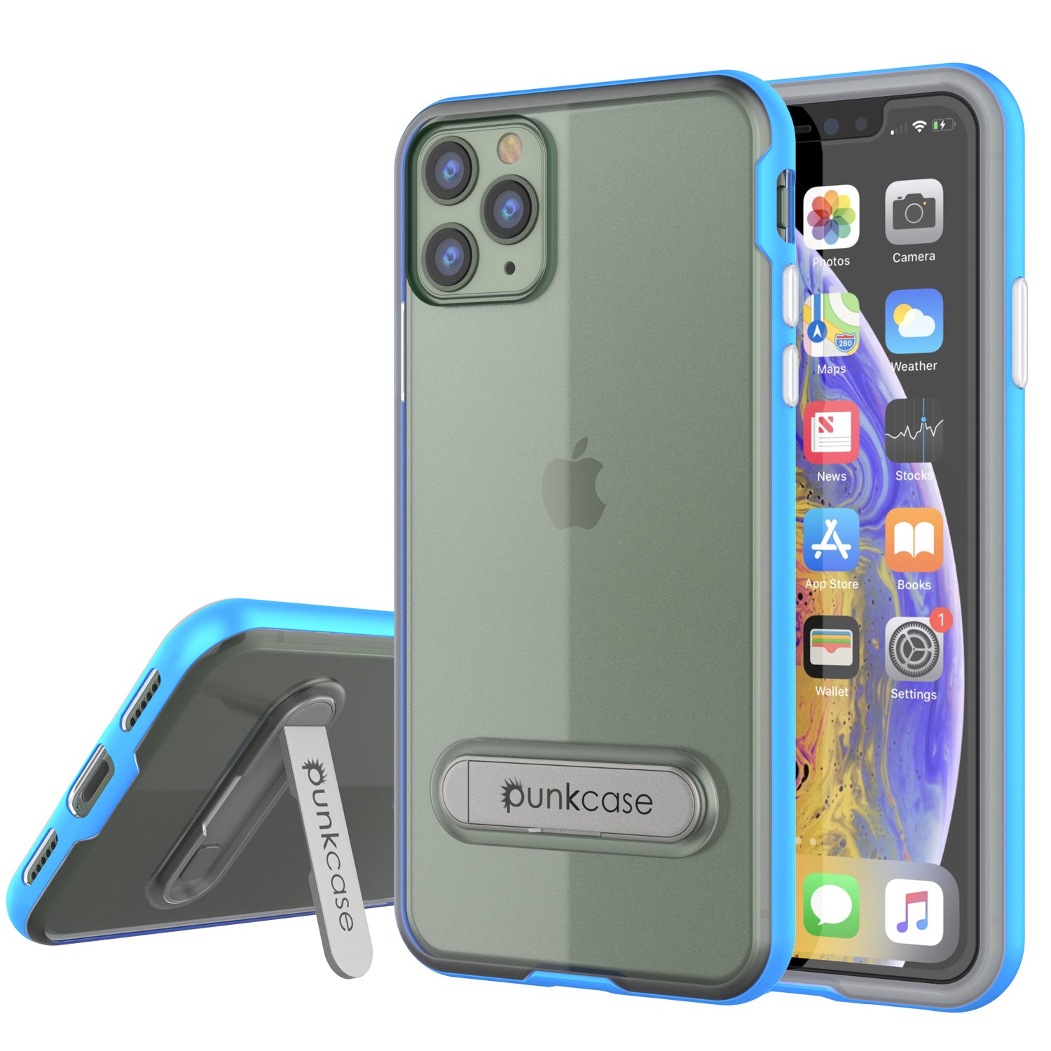 iPhone 11 Pro Max Case, PUNKcase [LUCID 3.0 Series] [Slim Fit] Armor Cover w/ Integrated Screen Protector [Blue]