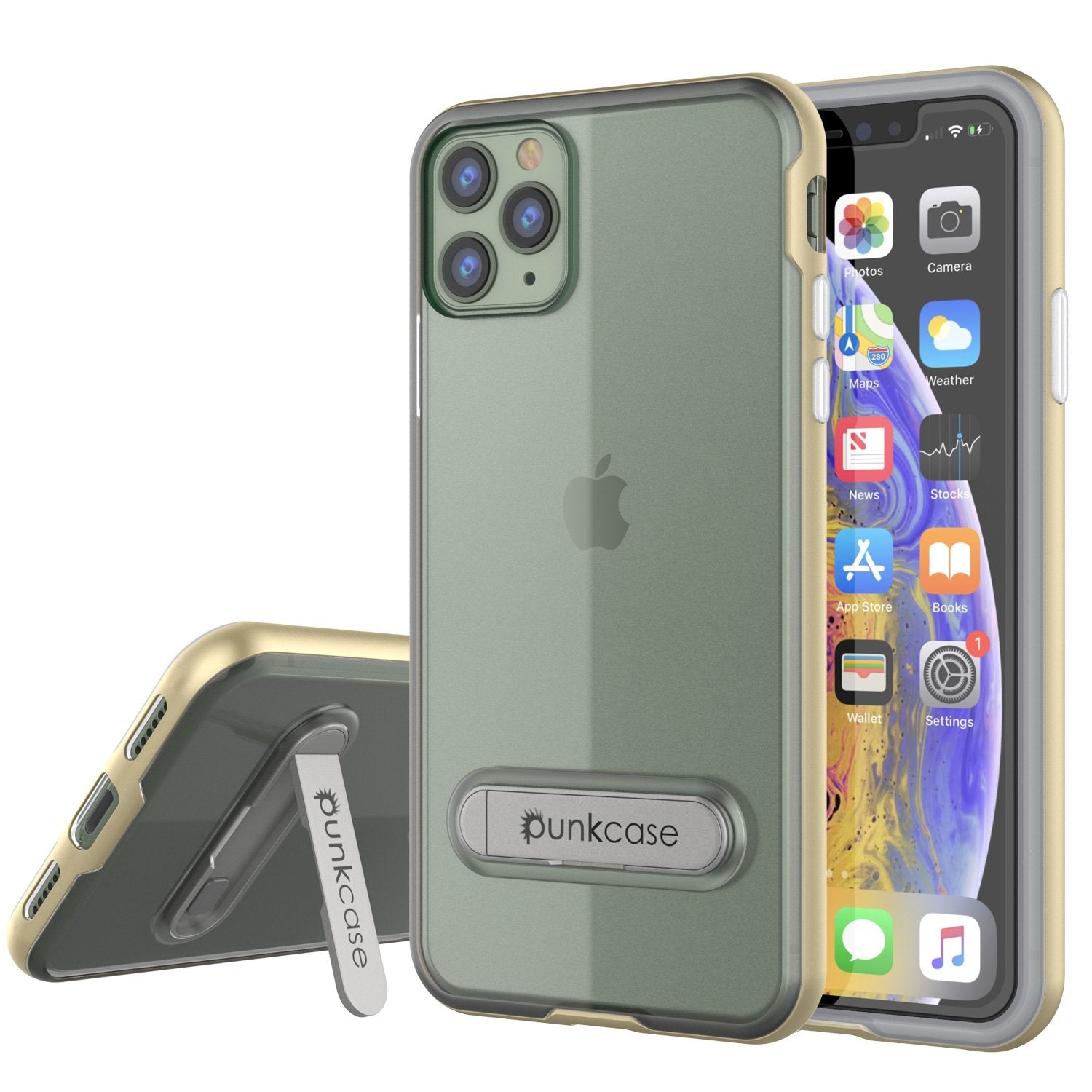 iPhone 12 Pro Case, PUNKcase [LUCID 3.0 Series] [Slim Fit] Protective Cover w/ Integrated Screen Protector [Gold]