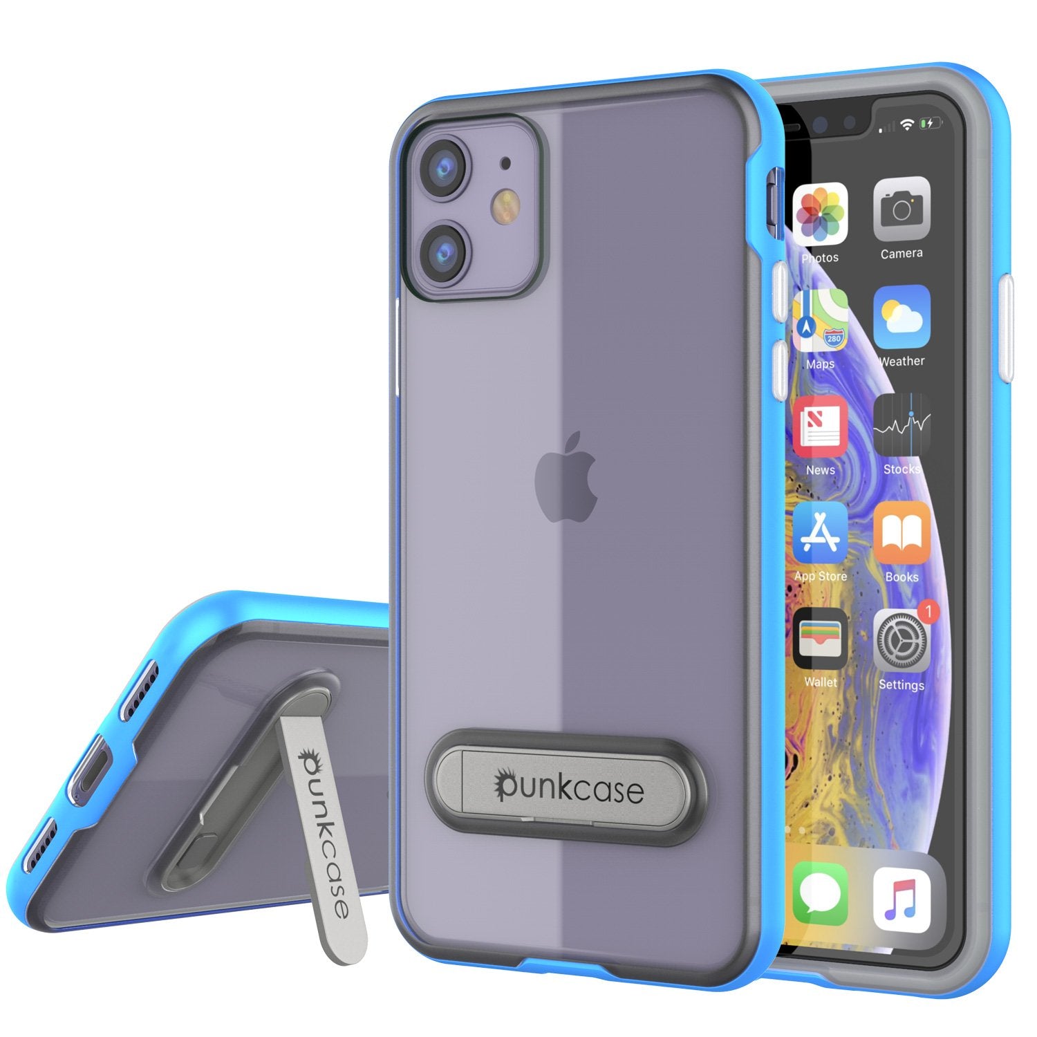 iPhone 12 Case, PUNKcase [LUCID 3.0 Series] [Slim Fit] Protective Cover w/ Integrated Screen Protector [Blue]