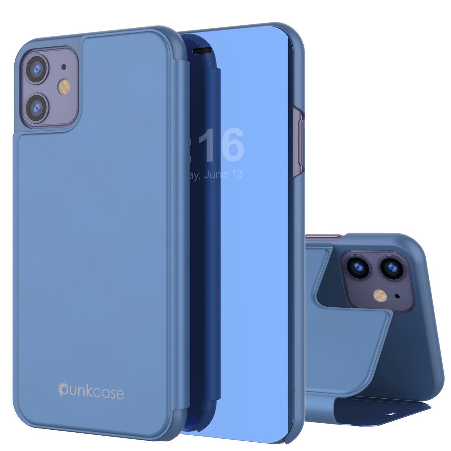 Punkcase iPhone 11 / XI Reflector Case Protective Flip Cover [Blue]