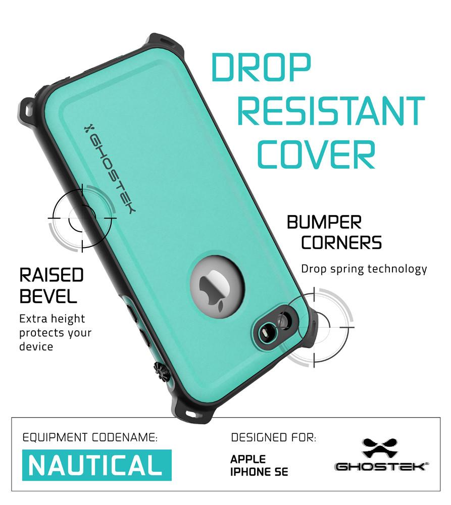 iPhone SE/5S/5 Waterproof Case Ghostek Nautical Teal Series| Underwater | Aluminum Frame | Ultra Fit