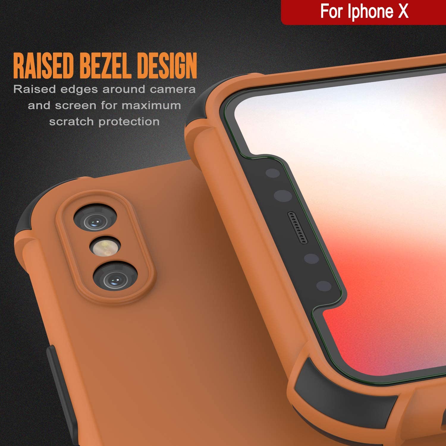 Punkcase Protective & Lightweight TPU Case [Sunshine Series] for iPhone X [Orange]