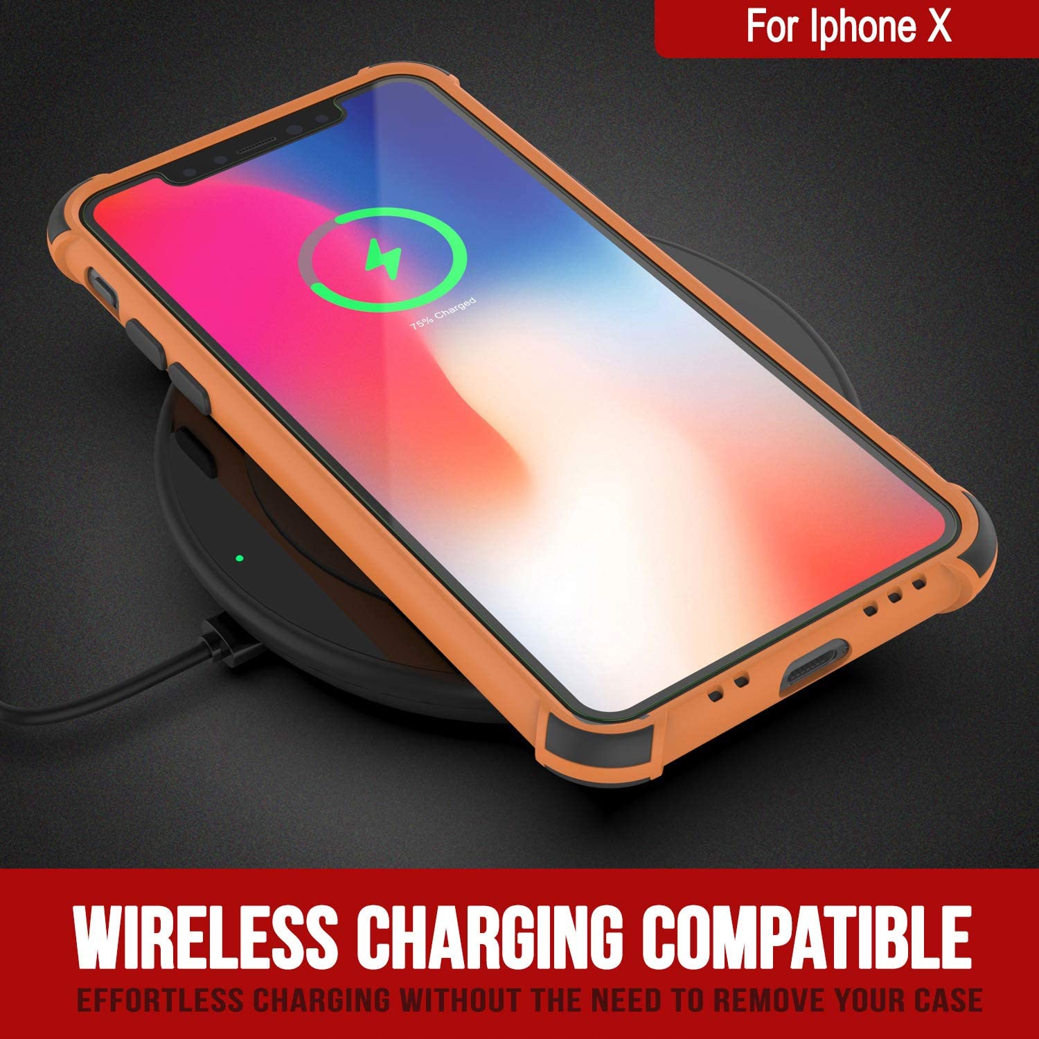 Punkcase Protective & Lightweight TPU Case [Sunshine Series] for iPhone X [Orange]