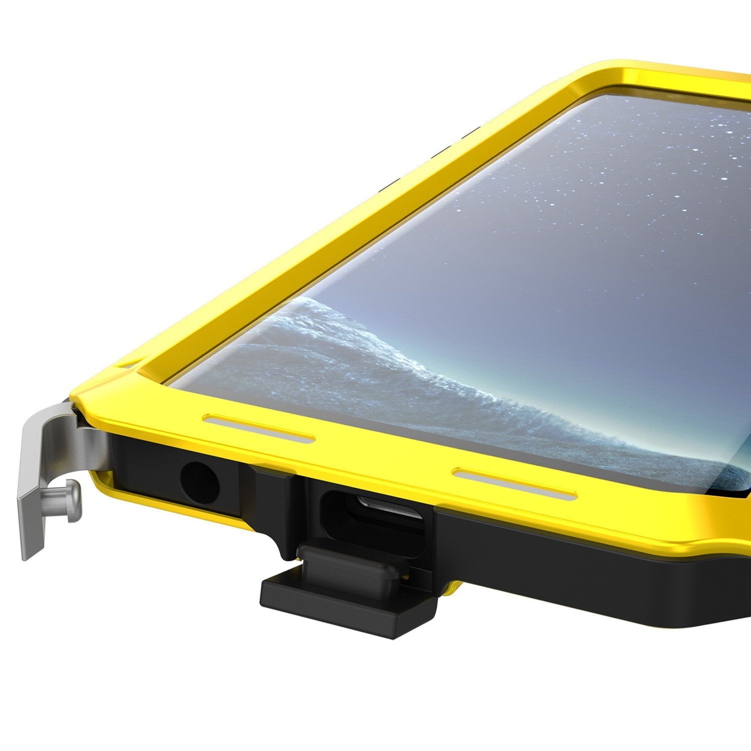 Galaxy Note 8  Case, Punkcase Metallic Neon W/ Tempered Glass Screen