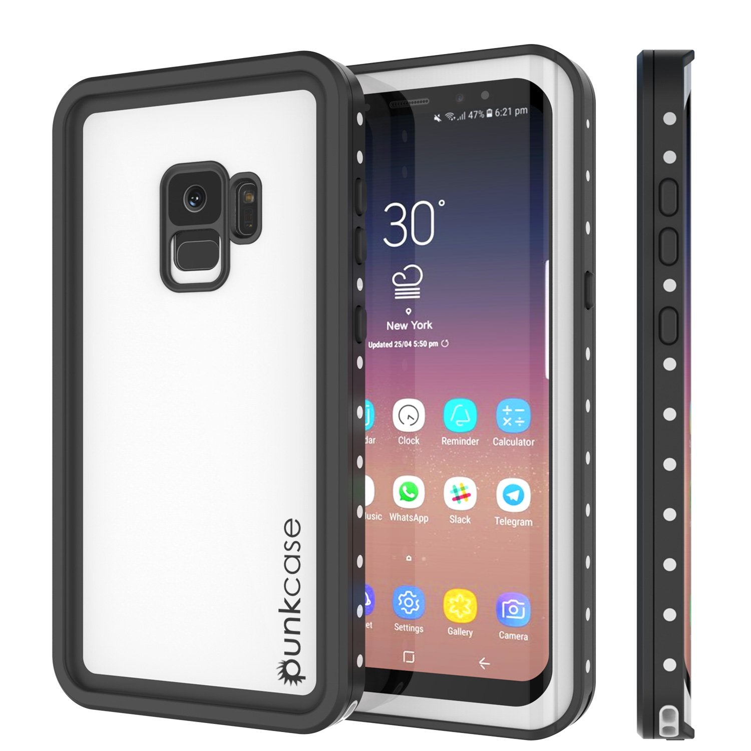 Galaxy S9 Waterproof Case, Punkcase StudStar White Thin 6.6ft Underwater IP68 Shock/Snow Proof