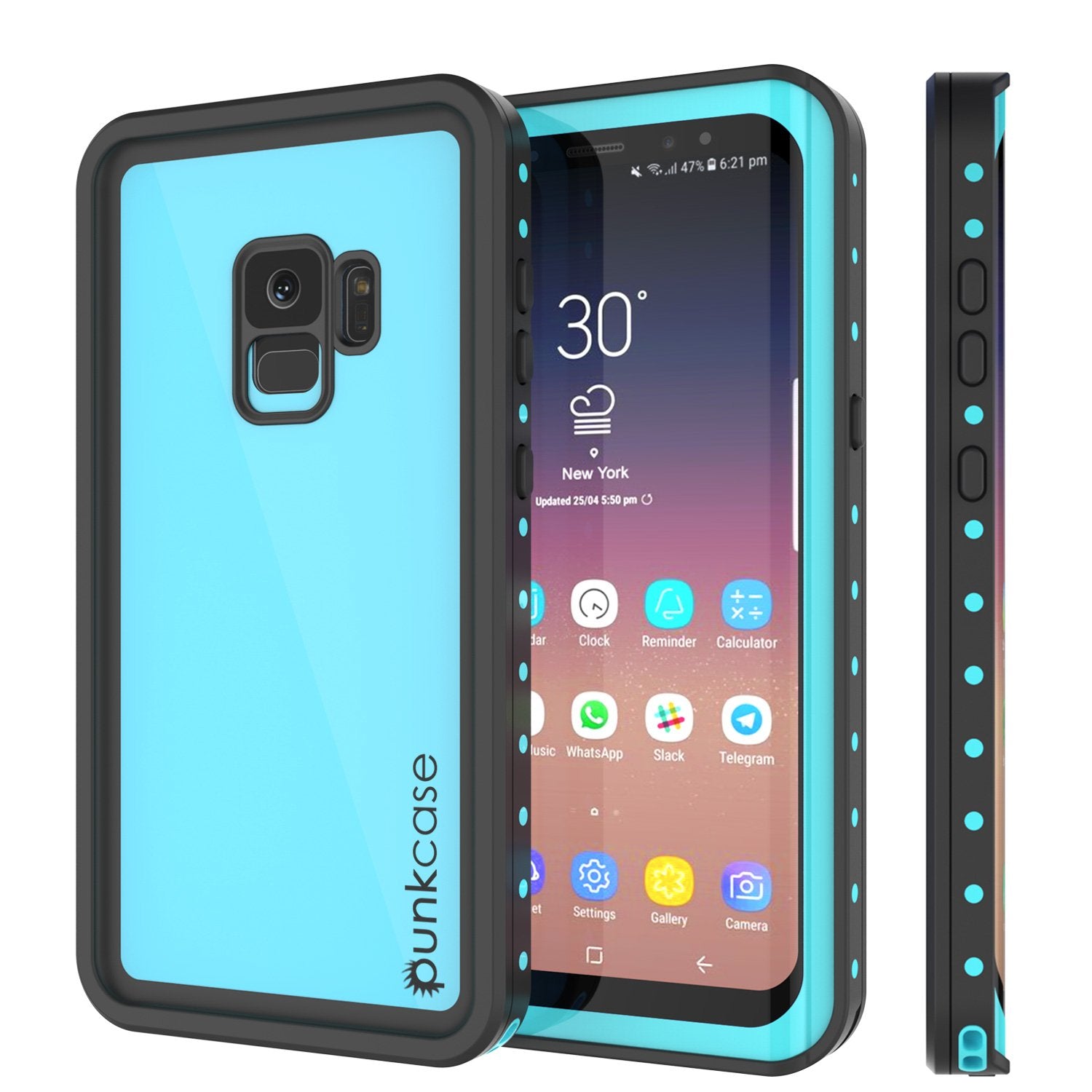 Galaxy S9 Waterproof Case PunkCase StudStar Teal Thin 6.6ft Underwater IP68 Shock/Snow Proof