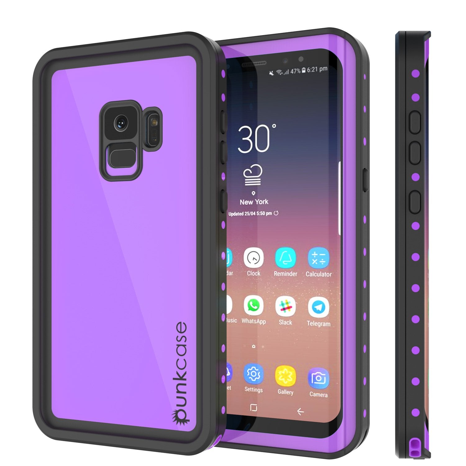 Galaxy S9 Waterproof Case PunkCase StudStar Purple Thin 6.6ft