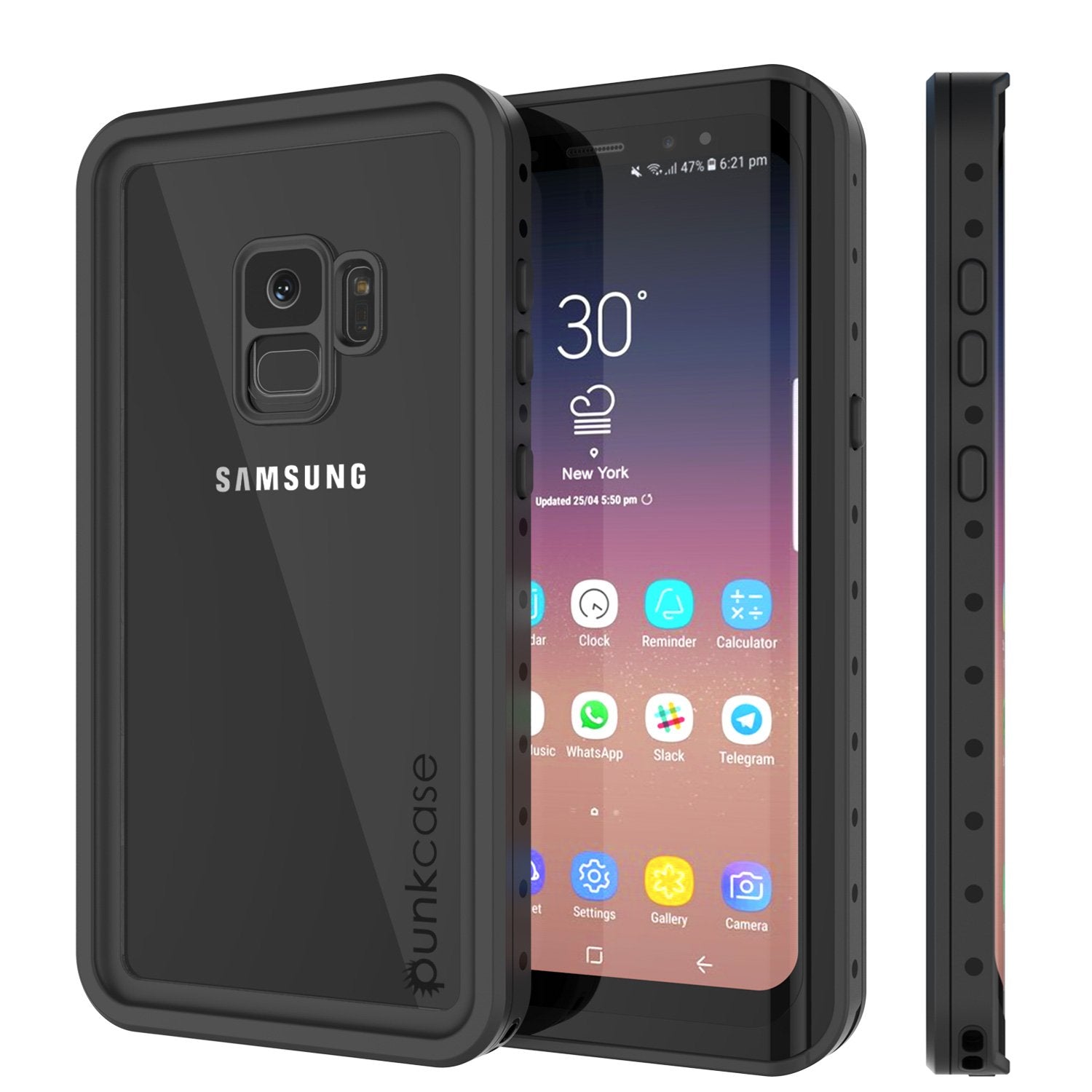 Galaxy S9 Waterproof Case, Punkcase StudStar Series Armor Cover, Clear
