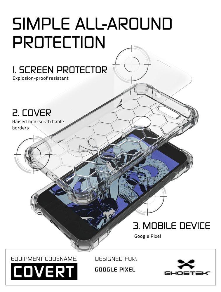Google Pixel Case, Ghostek® Covert Clear, Premium Impact Protective Armor | Lifetime Warranty Exchange
