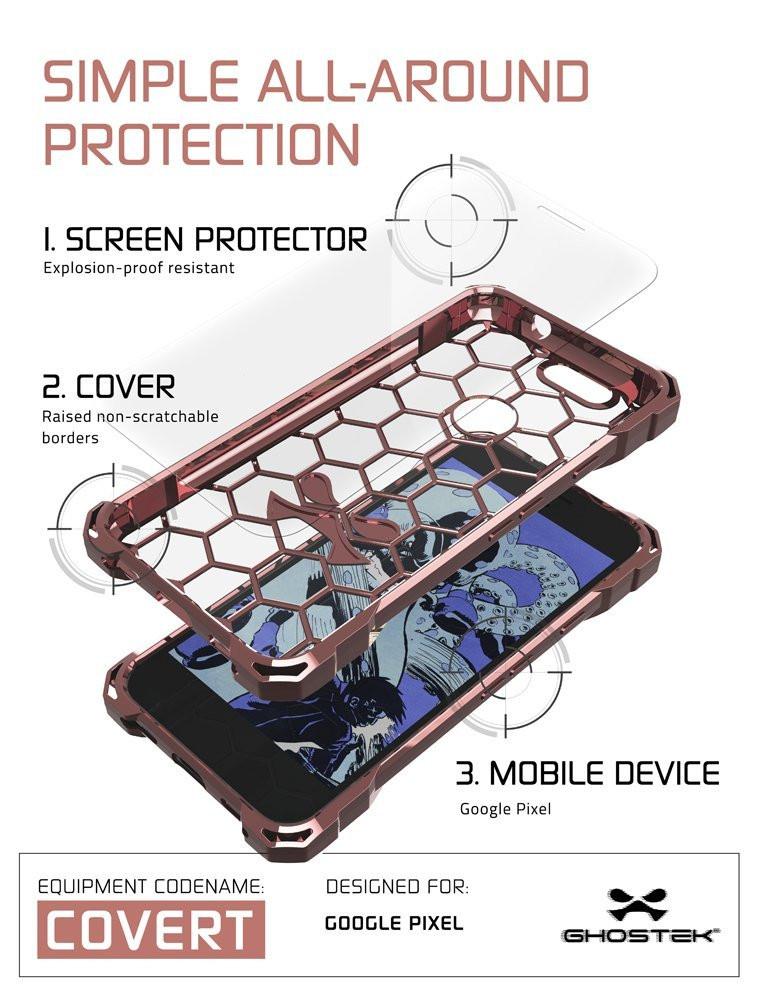 Google Pixel Case, Ghostek® Covert Peach, Premium Impact Protective Armor | Lifetime Warranty Exchange
