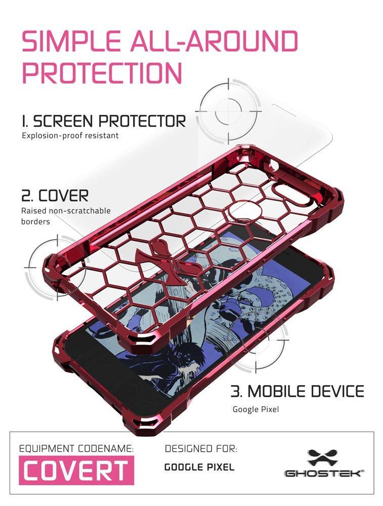 Google Pixel Case, Ghostek® Covert Rose Pink, Premium Impact Protective Armor | Warranty