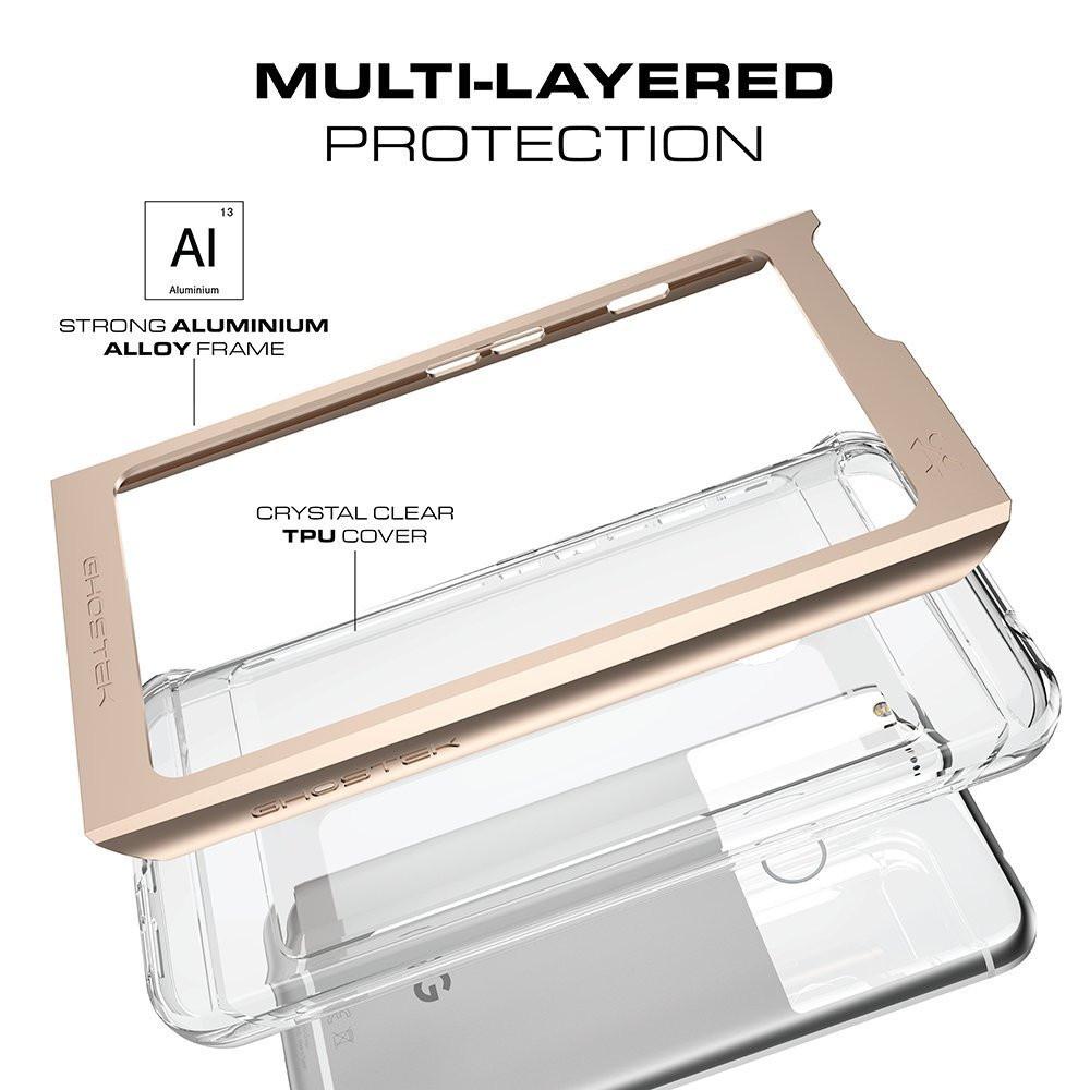 Google Pixel Case, Ghostek® 2.0 Silver Series w/ Explosion-Proof Screen Protector | Aluminum Frame