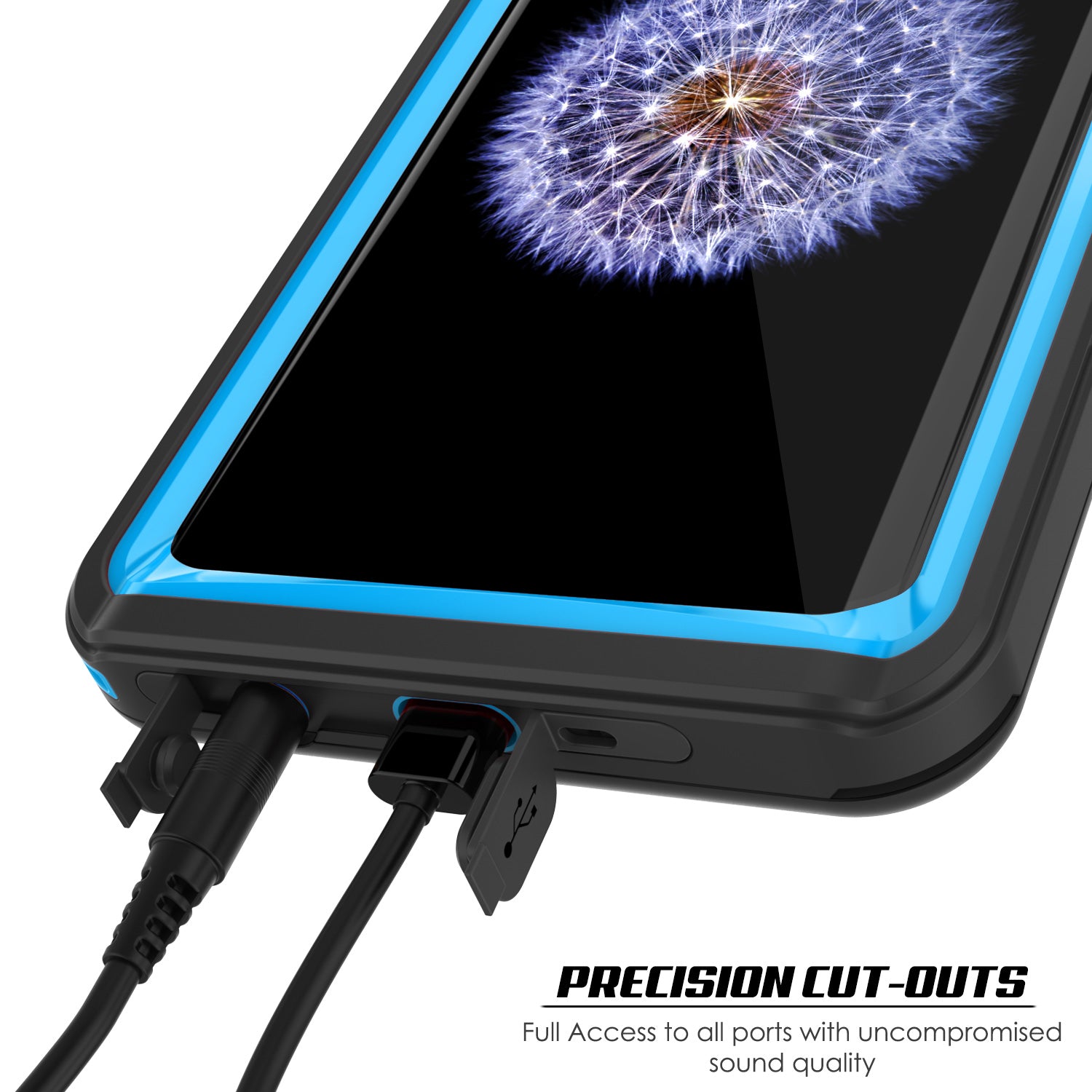 Galaxy S9 Punkcase Extreme Armor Cover W/ Built In Screen [Light blue]