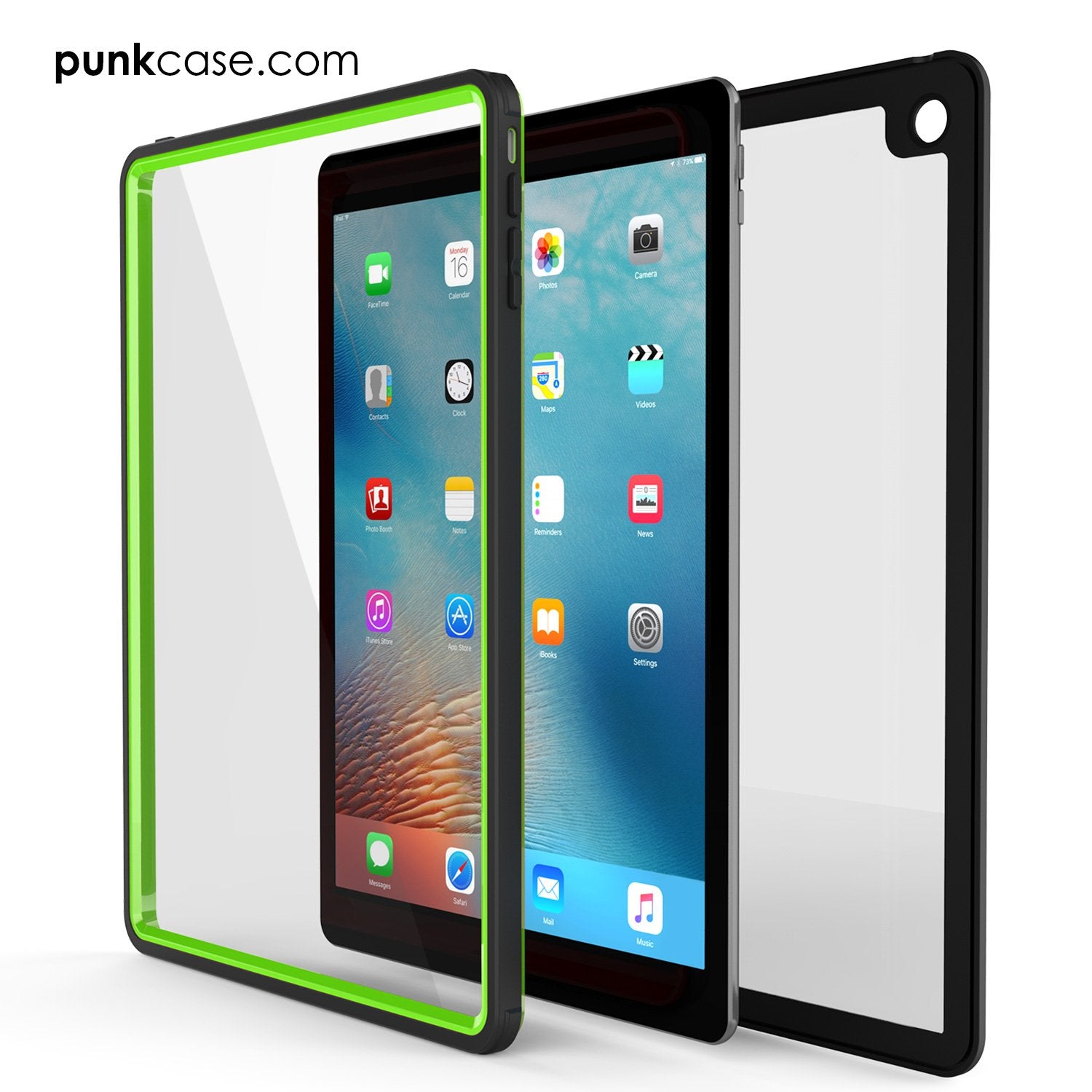 Punkcase iPad Pro 9.7 Case [CRYSTAL Series], Waterproof, Ultra-Thin Cover [Shockproof] [Dustproof] with Built-in Screen Protector [Light Green]
