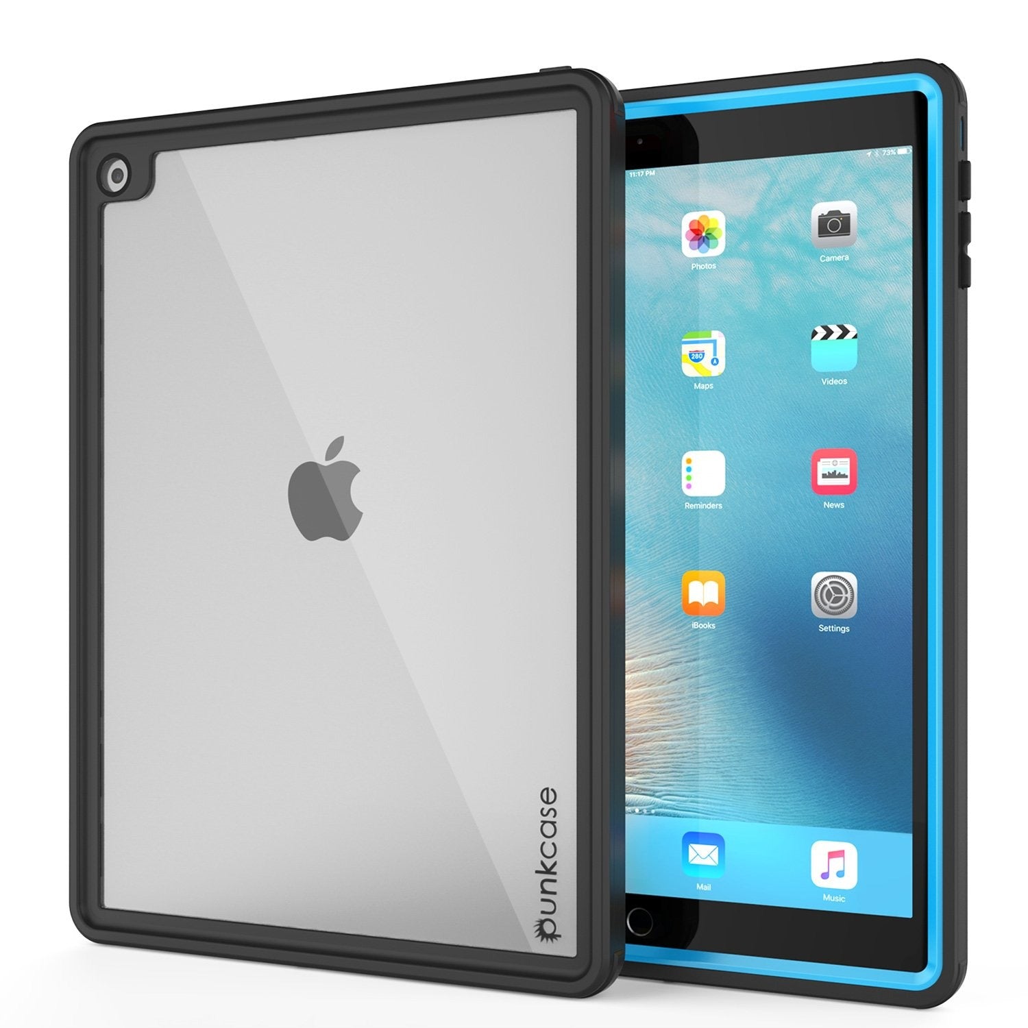 Punkcase iPad Pro 9.7 Case [CRYSTAL Series], Waterproof, Ultra-Thin Cover [Shockproof] [Dustproof] with Built-in Screen Protector [Light Blue]