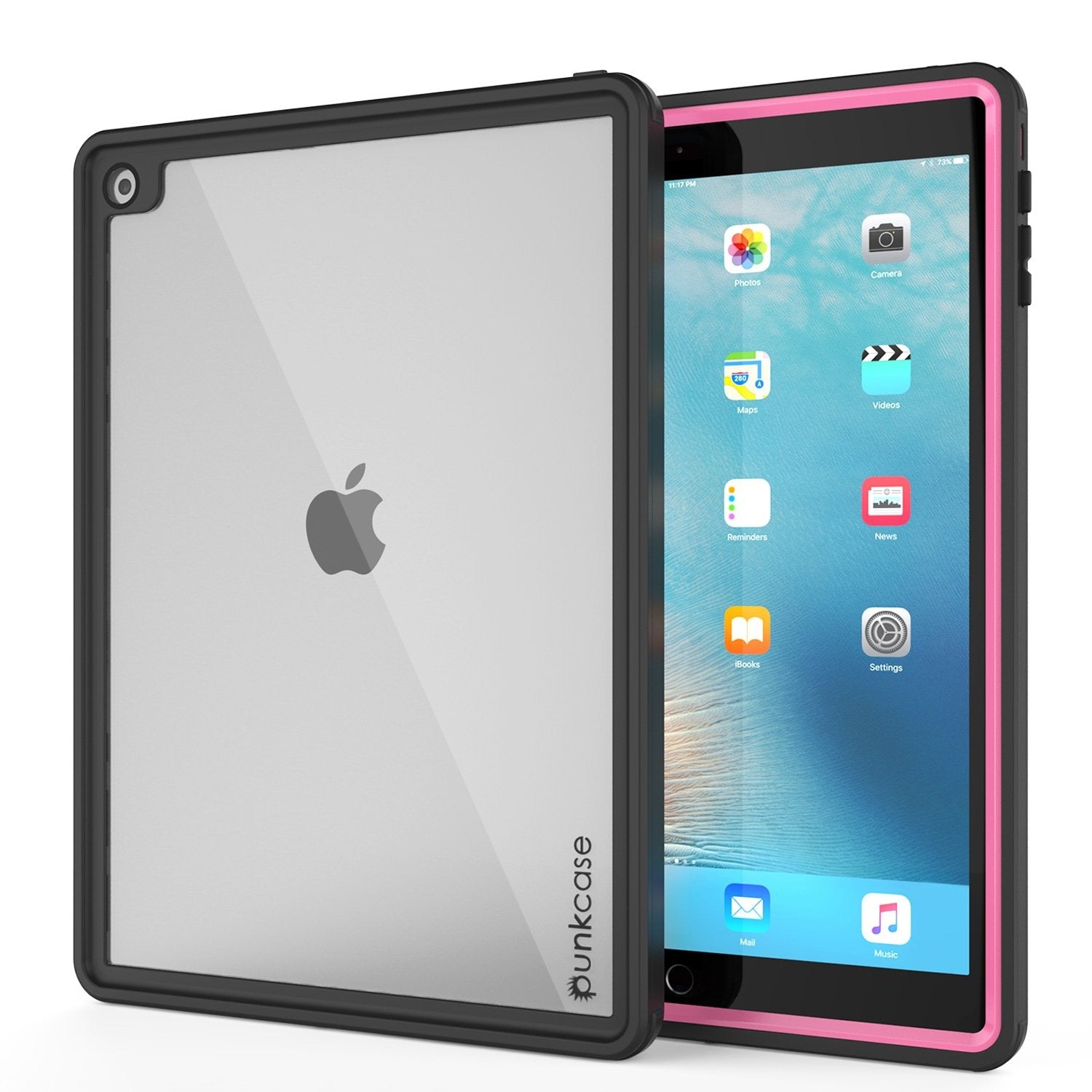 Punkcase iPad Pro 9.7 Case [CRYSTAL Series], Waterproof, Ultra-Thin Cover [Shockproof] [Dustproof] with Built-in Screen Protector [Pink]