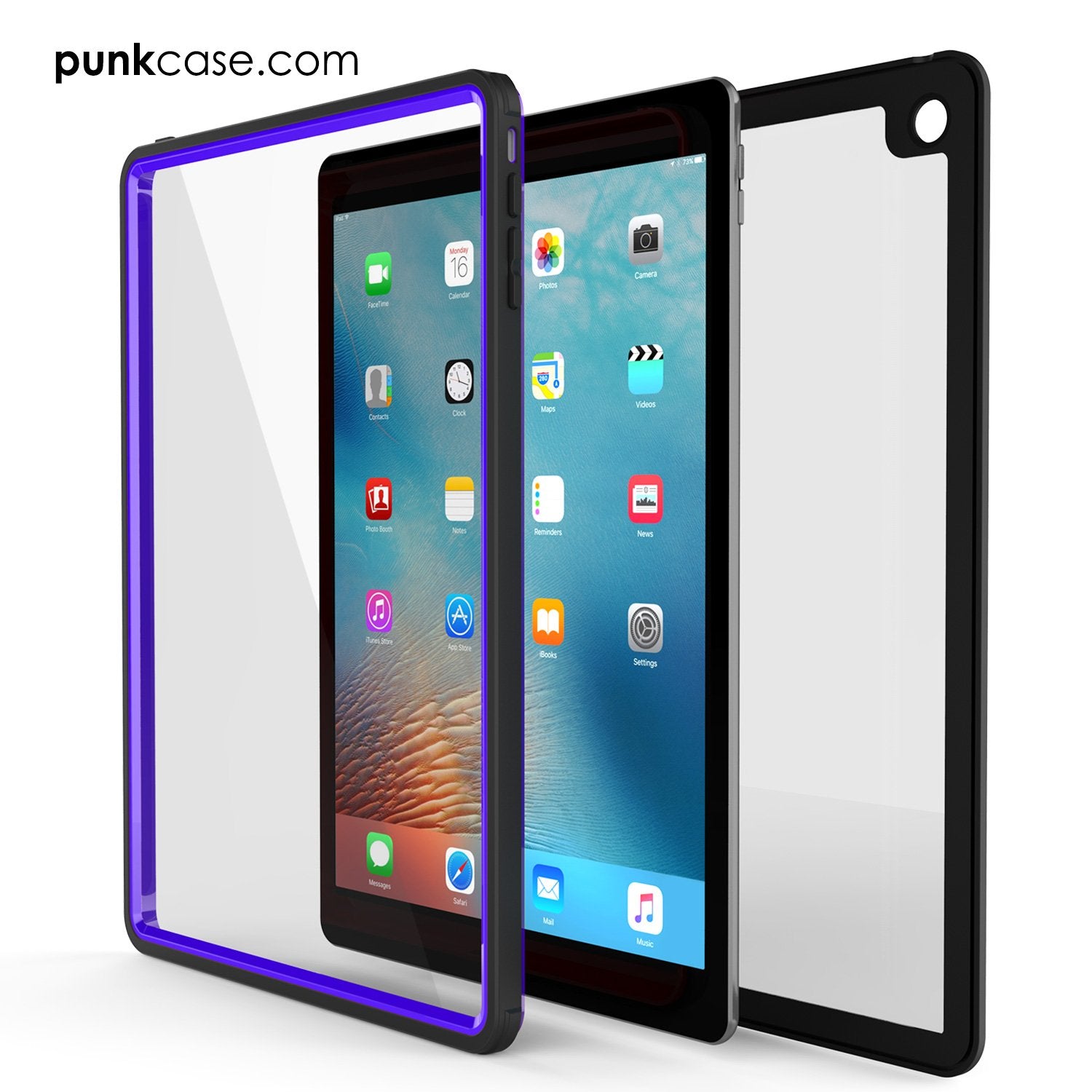 Punkcase iPad Pro 9.7 Case [CRYSTAL Series], Waterproof, Ultra-Thin Cover [Shockproof] [Dustproof] with Built-in Screen Protector [Purple]