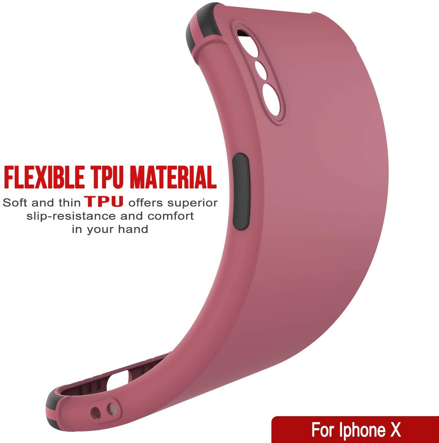 Punkcase Protective & Lightweight TPU Case [Sunshine Series] for iPhone X [Rose]
