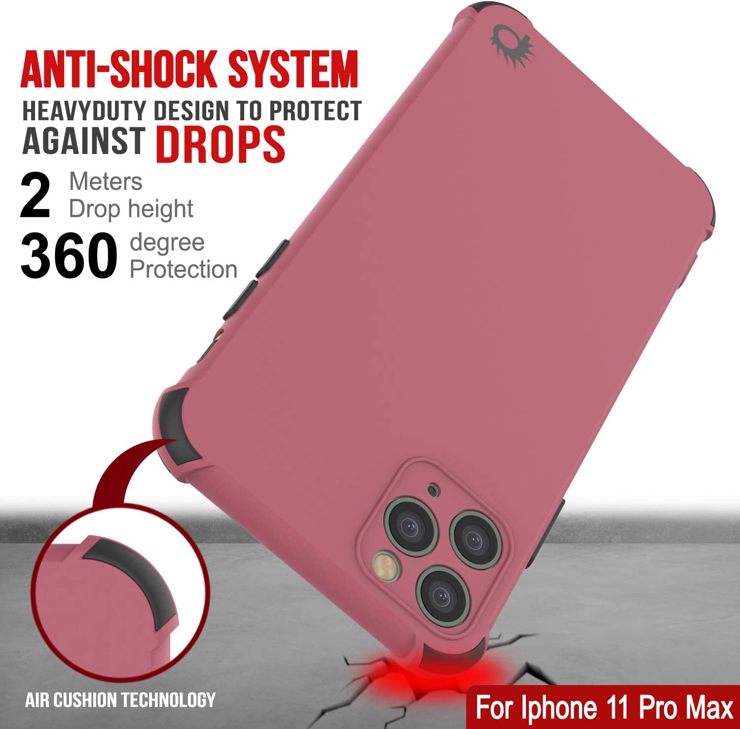 Punkcase Protective & Lightweight TPU Case [Sunshine Series] for iPhone 11 Pro Max [Rose]