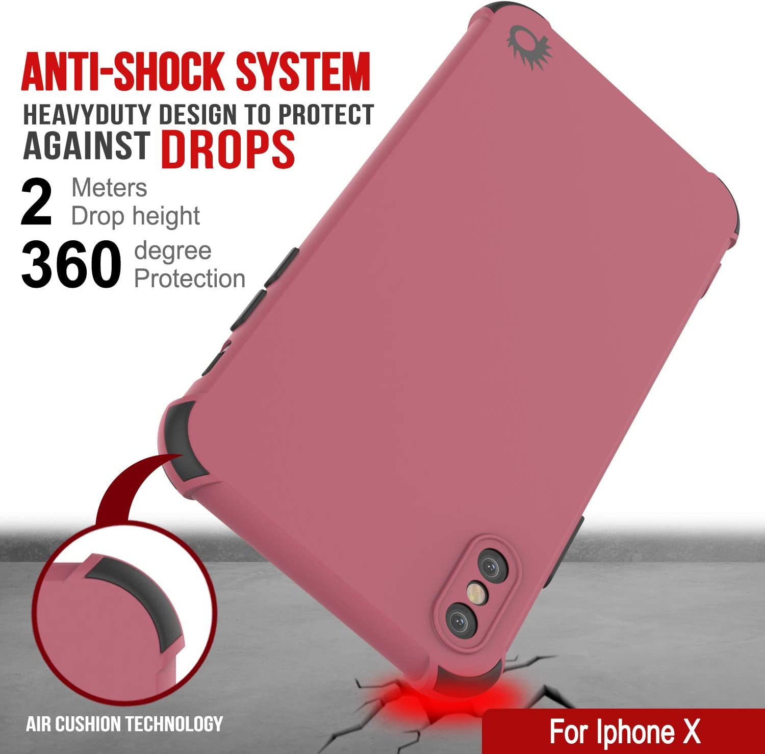 Punkcase Protective & Lightweight TPU Case [Sunshine Series] for iPhone X [Rose]