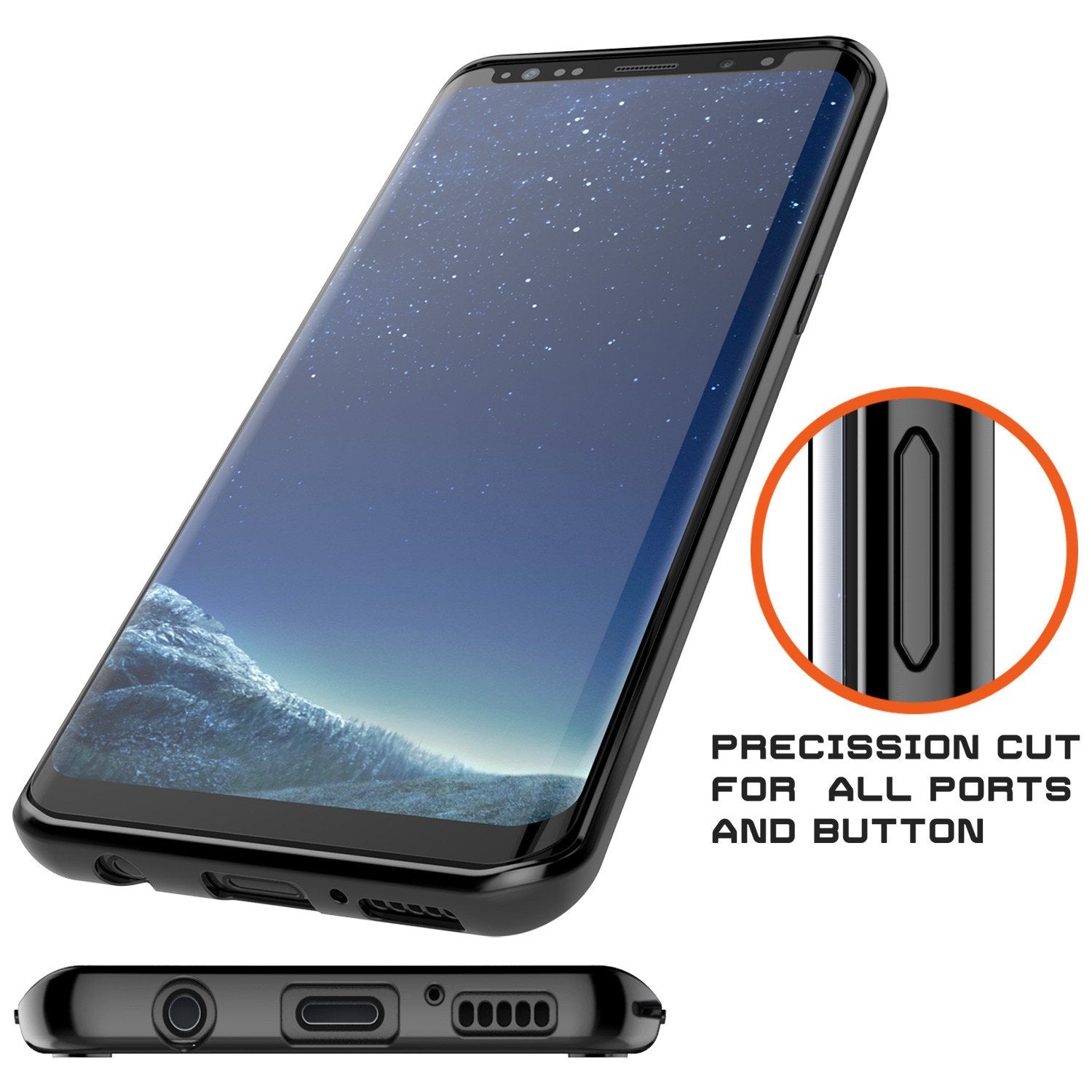 Galaxy S8 Plus Punkcase LUCID 2.0 Series Clear Back Case [Black]