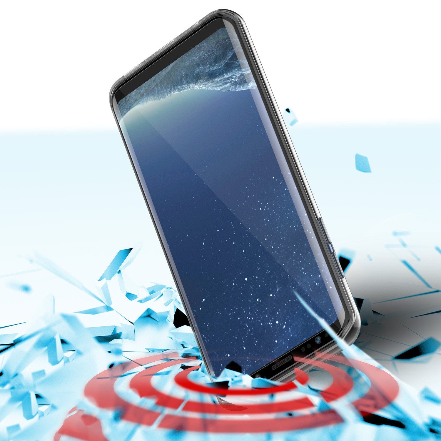 Galaxy S8 Plus Punkcase LUCID 2.0 Series Clear Back Case Crystal Black