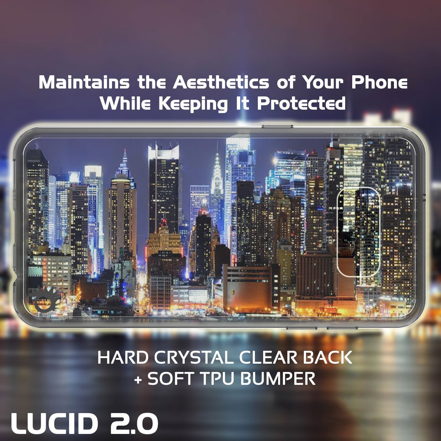 Galaxy S8 Plus Punkcase LUCID 2.0 Series Clear Back Case Crystal Black