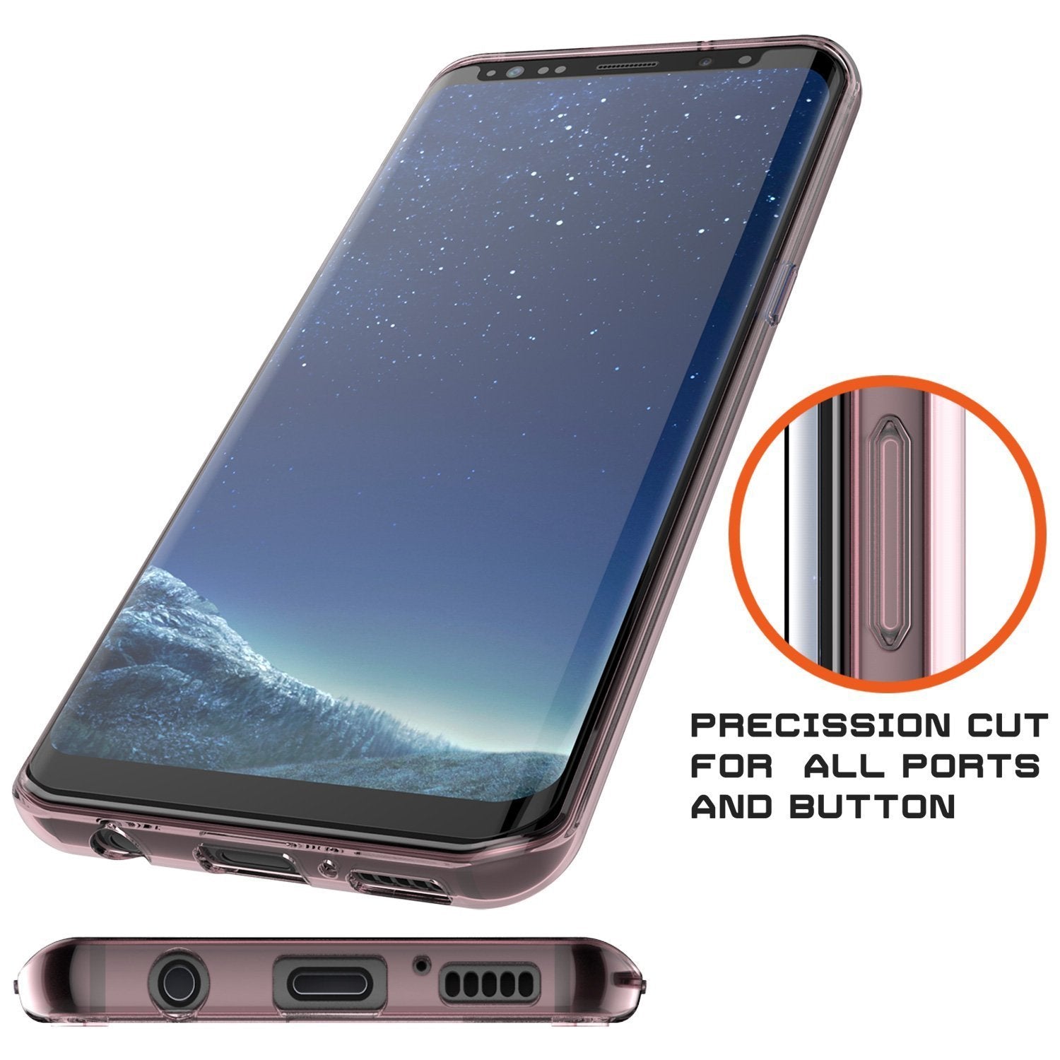 Galaxy S8 Plus Punkcase LUCID 2.0 Series Clear Back Case, CRYSTAL PINK