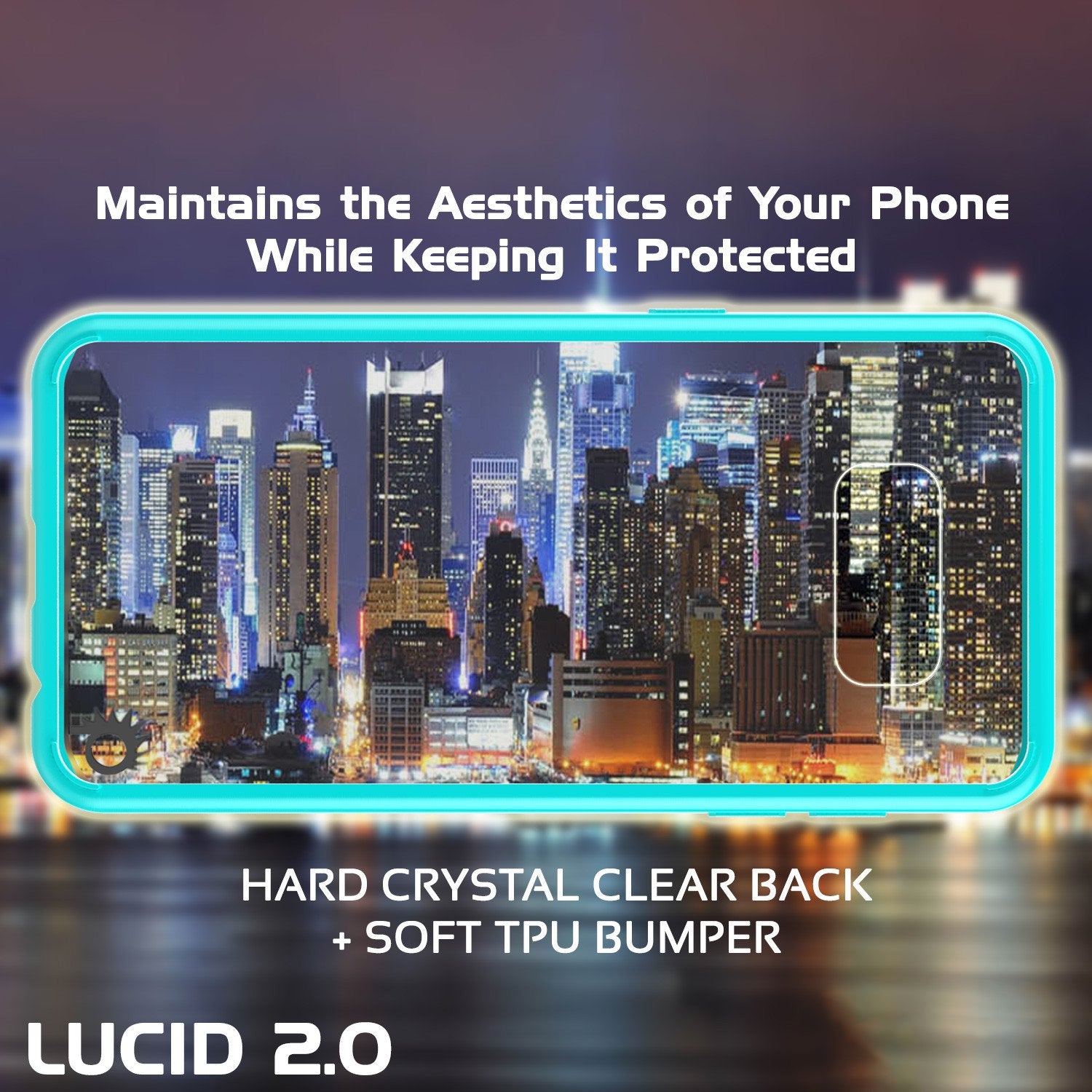 Galaxy S8 Plus Punkcase LUCID 2.0 Series Clear Back Case [Teal]