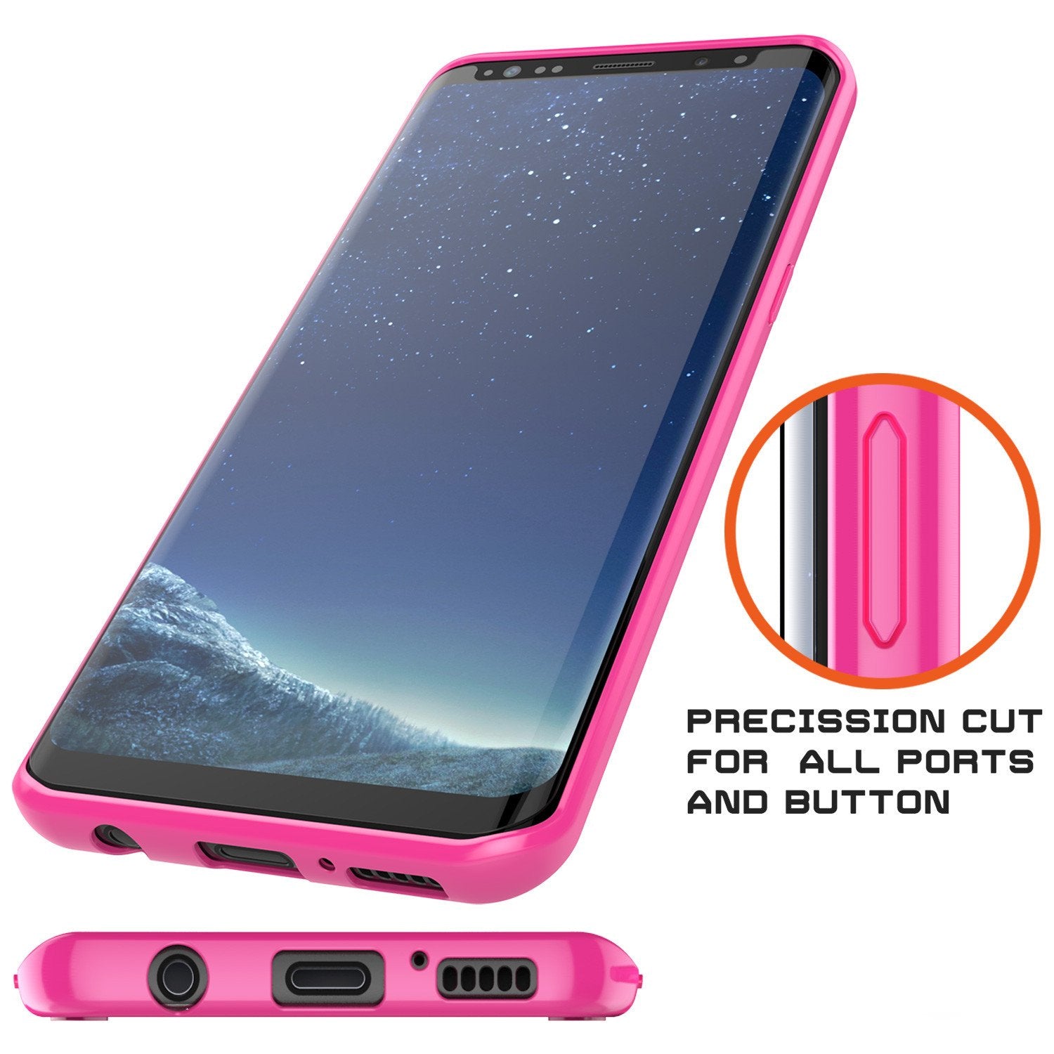 Galaxy S8 Plus Punkcase LUCID 2.0 Series Clear Back Case [Pink]