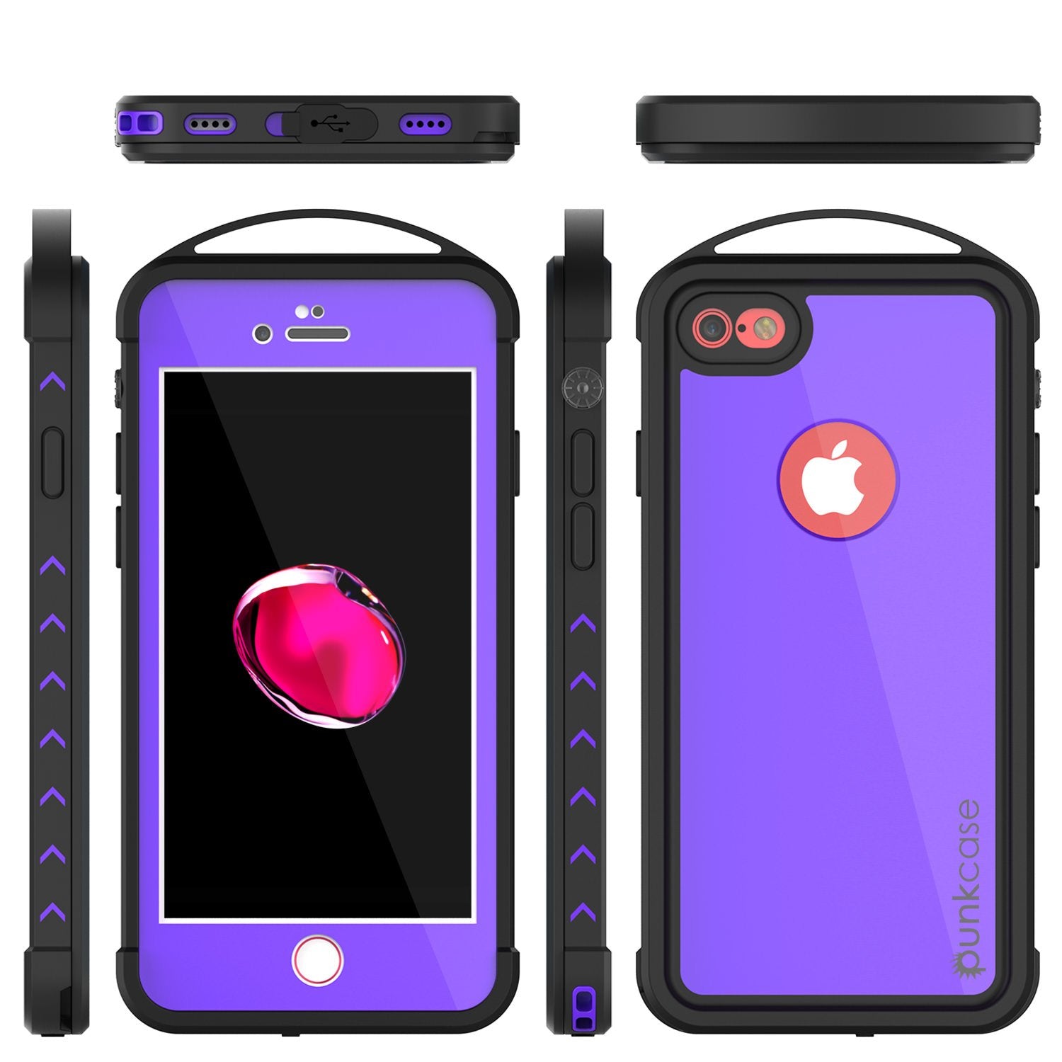 iPhone 7 Waterproof Case, Punkcase ALPINE Series, Purple | Heavy Duty Armor Cover