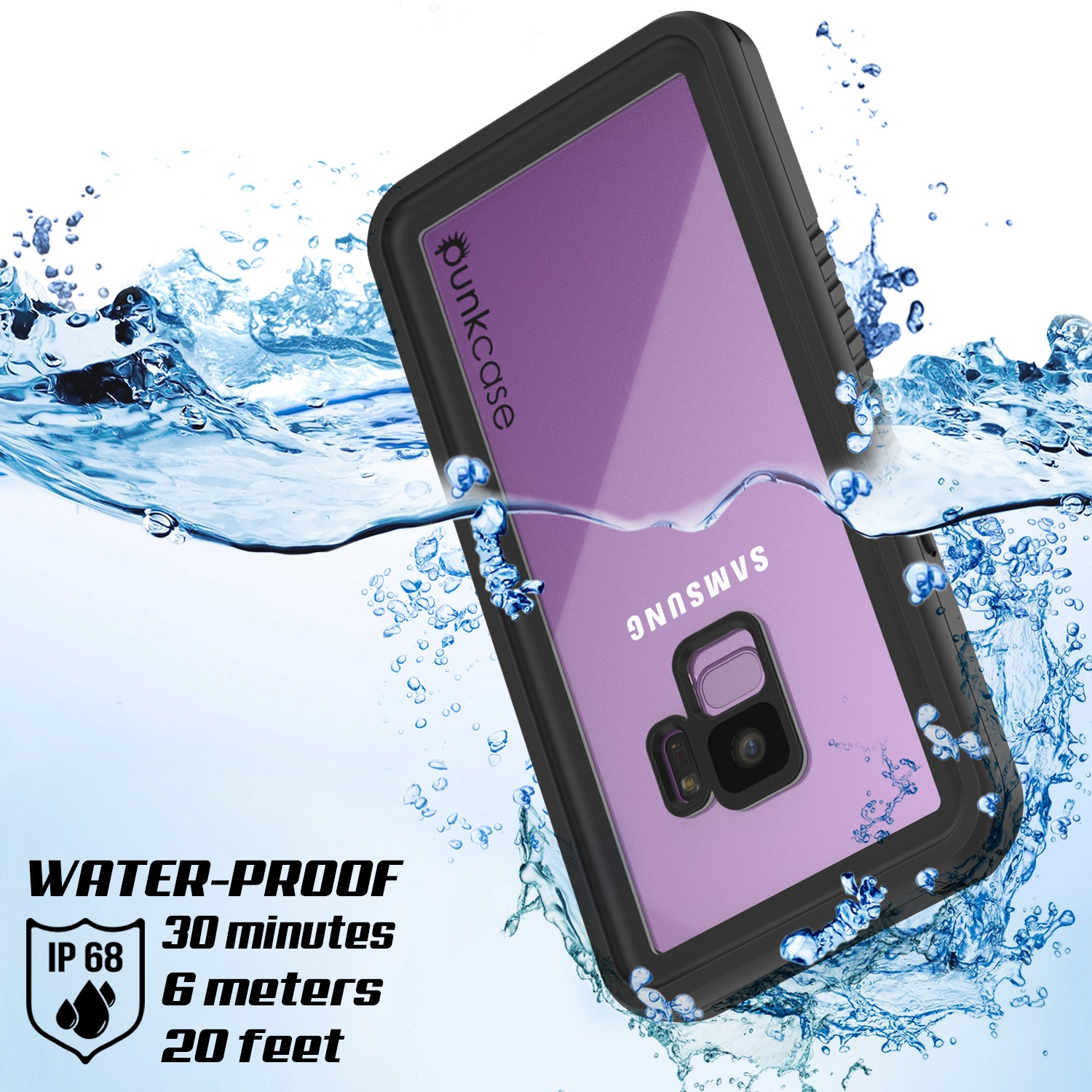Galaxy S9 Punkcase Extreme Armor Cover W/ Built In Screen [Light blue]