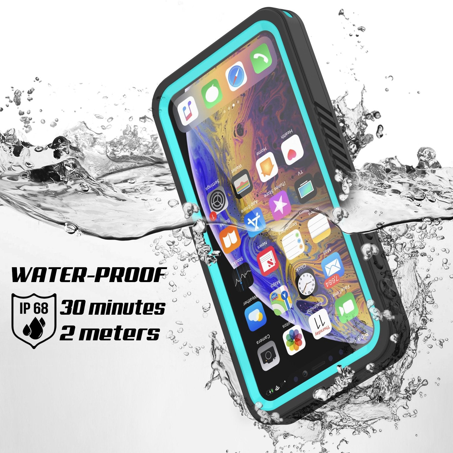 iPhone 11 Waterproof Case, Punkcase [Extreme Series] Armor Cover W/ Built In Screen Protector [Teal]